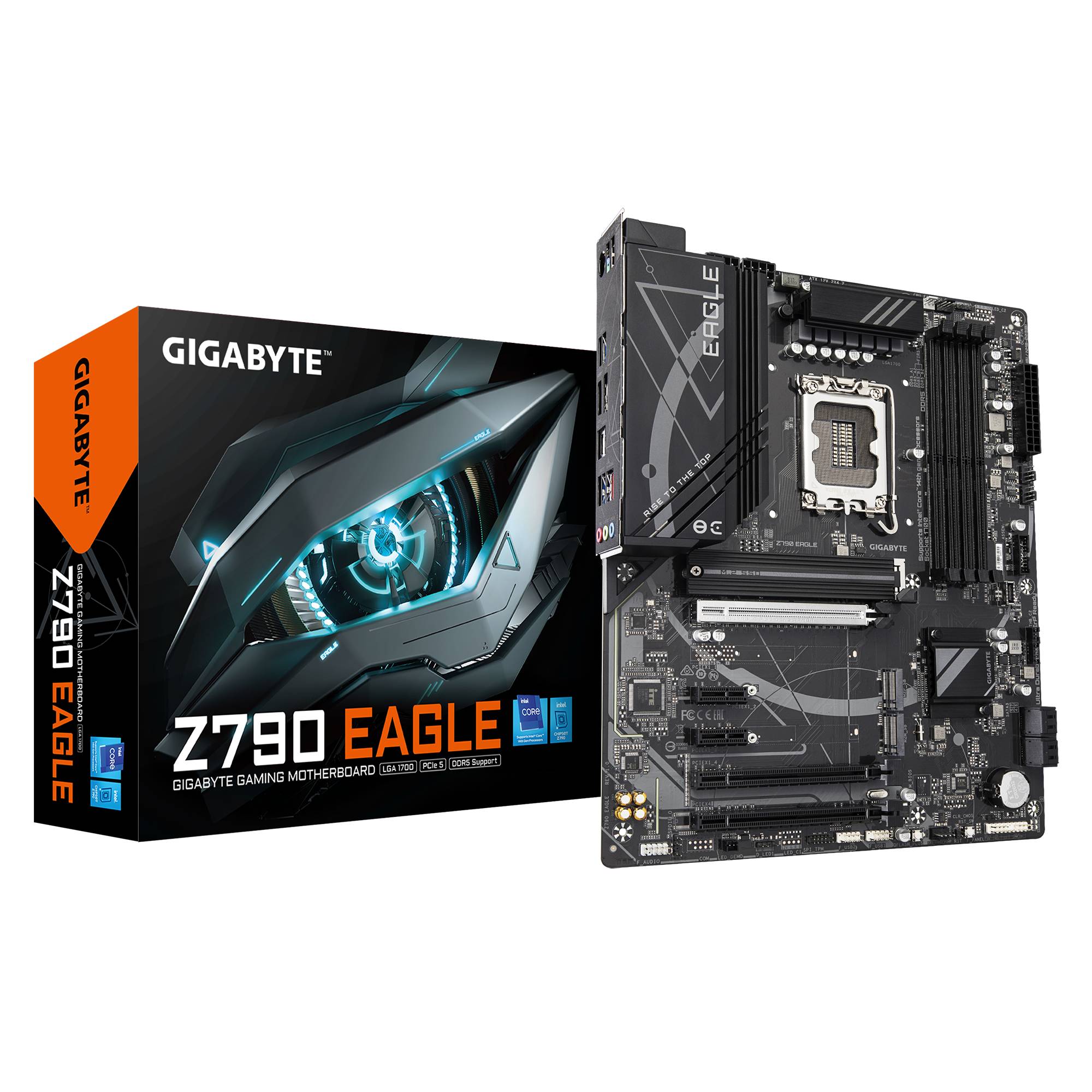 GIGABYTE Z790 EAGLE Motherboard - Unterstützt 14. Generation Intel Core CPUs, 12+1+1 Phasen VRM, bis zu 7600MHz DDR5 (OC), 3xPCIe 4.0 M.2, 2,5GbE