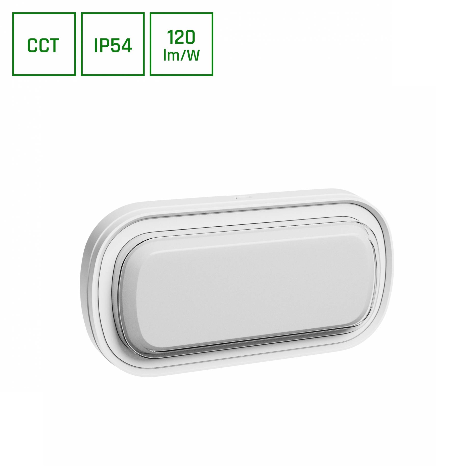 Spectrum LED PASTILO 15W Wandleuchte 120° außenleuchte 1800lm weiß 230V IP54 oval IK10 2700-6000K CCT