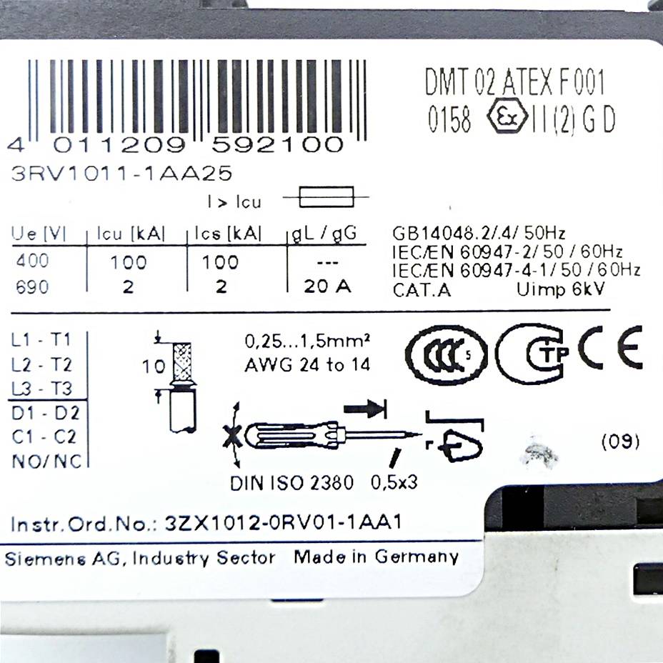 Siemens Leistungsschalter (3RV1011-1AA25)