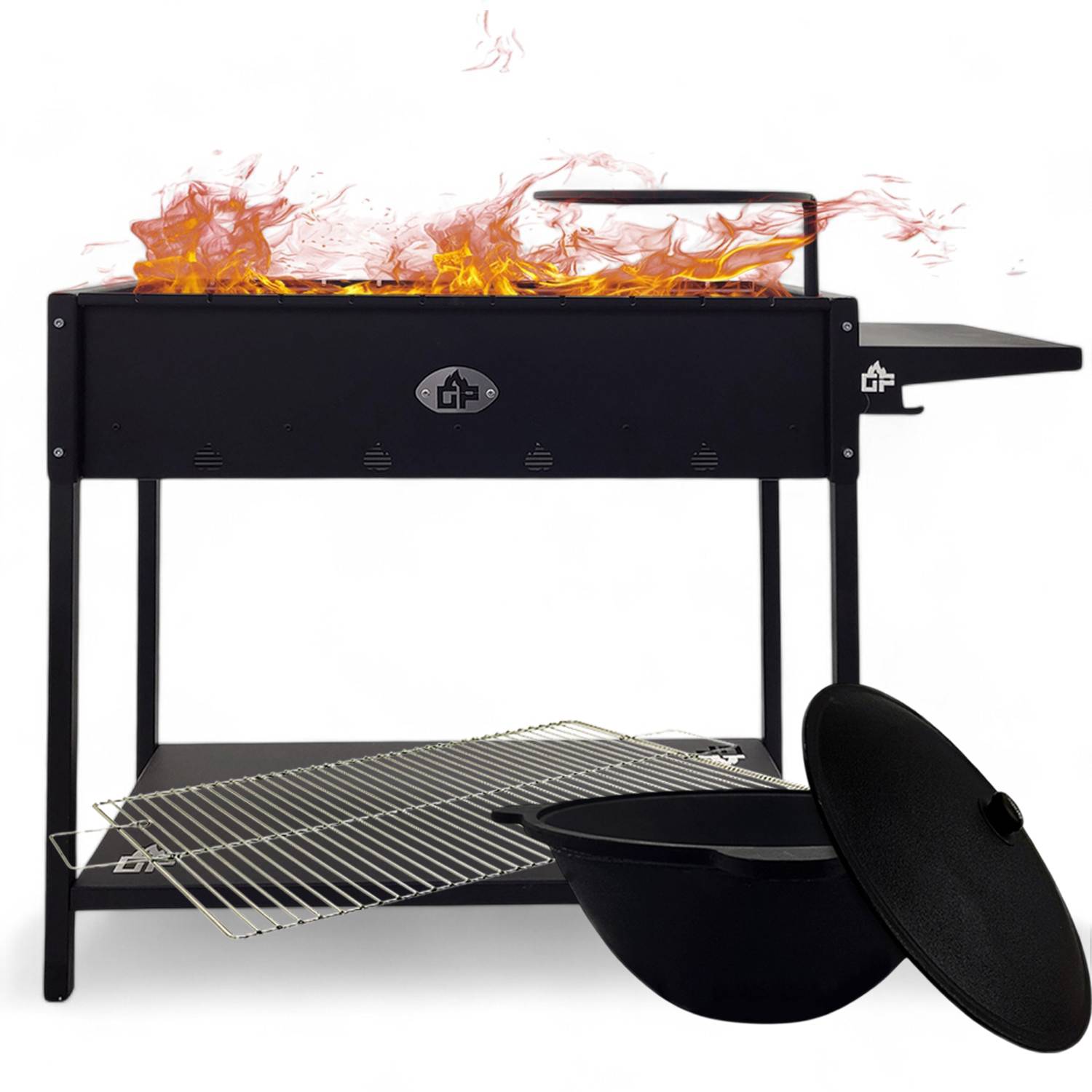 Mangal Set Batyr 80 Schaschlikgrill 80cm mit Grillrost Kasan 10L