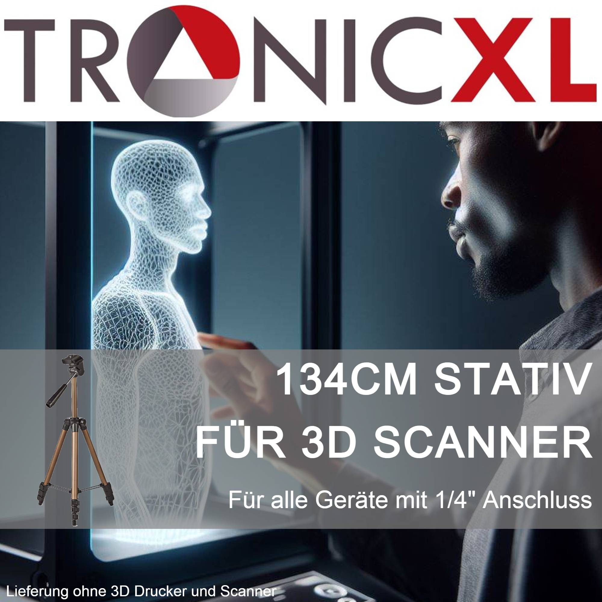 1,34m Tripod Stativ Scannerhalterung Scannerstativ Halterung für 3D Scanner Creality CR-Scan 01 Revopoint pop 2 Halter