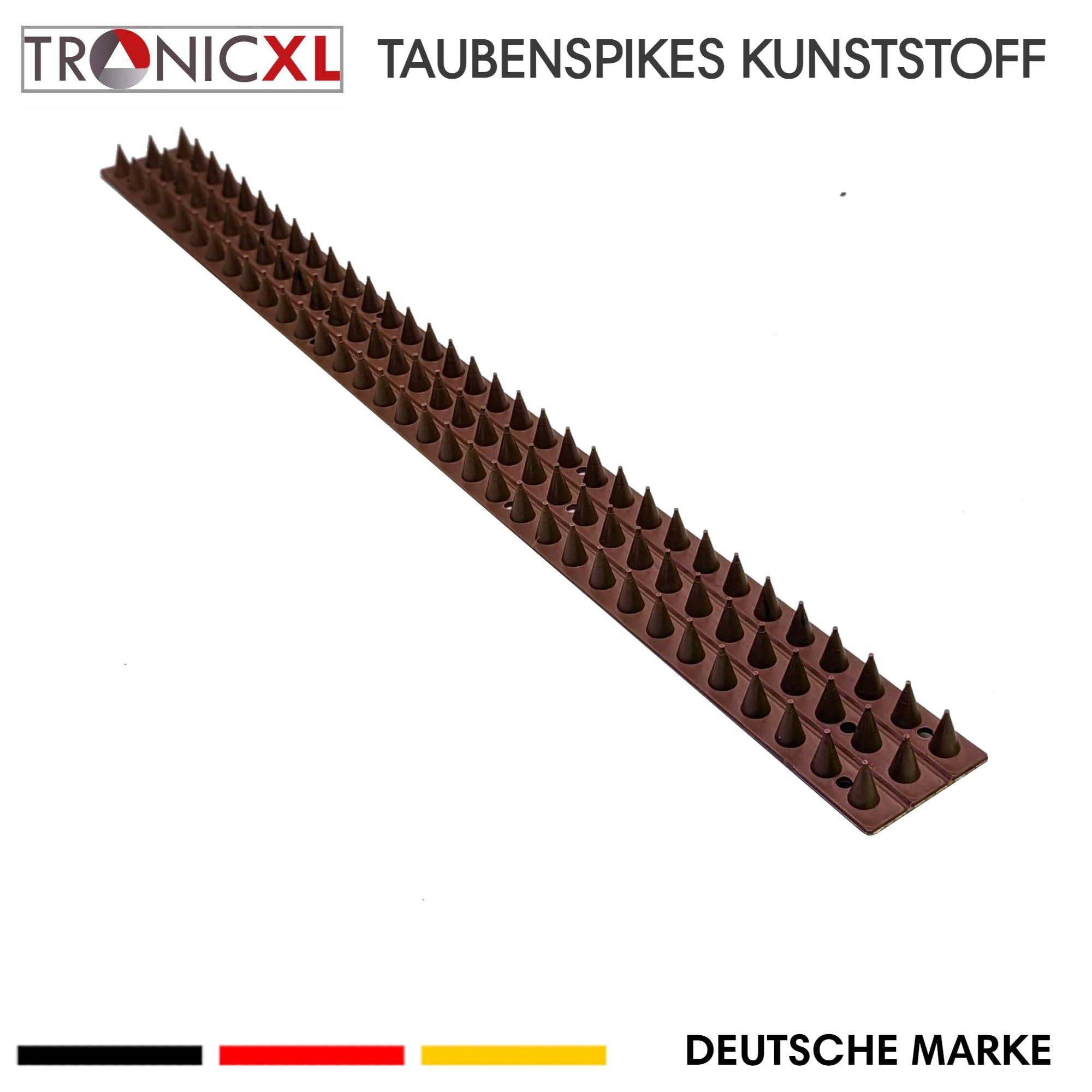20x BRAUN Taubenstreifen 50cm = 10m Taubenspikes Vogelabwehr Vogel Abwehr Spikes Katzenschutz Dach Balkon Terrasse