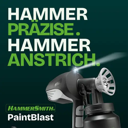 Hammersmith PaintBlast - professionelles Farbergebnis auf Knopfdruck - Farbsprühsystem mit 800ml Behälter - sparsame Lackierpistole mit LED Licht Hammersmith PaintBlast - professionelles Farbergebnis auf Knopfdruck - Farbsprühsystem mit 800ml Behälter - sparsame Lackierpistole mit LED Licht