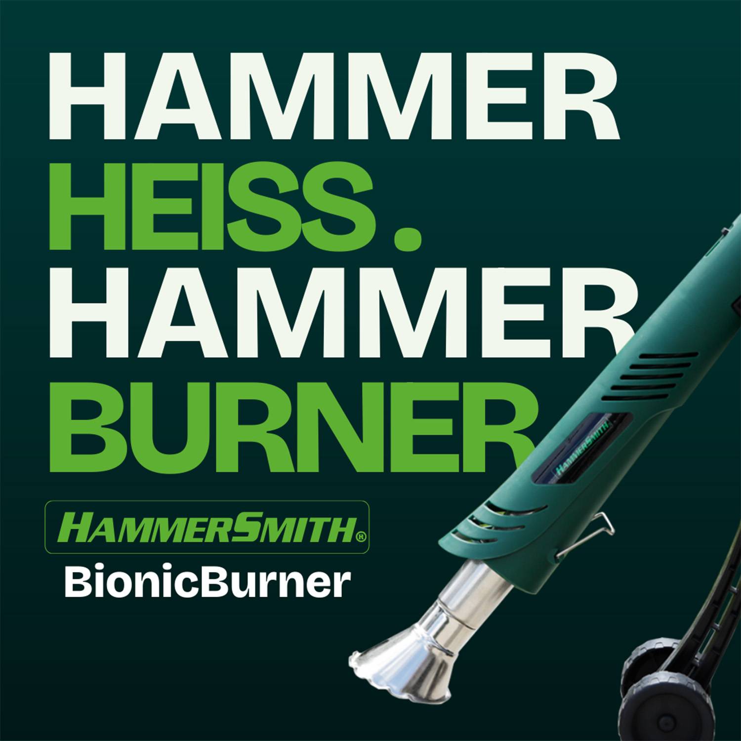 Hammersmith BionicBurner Düsenset | 3 teiliges Set | Fokus-, Spachtel und Breitstrahlaufsatz | geeignet für BionicBurner Heißluft-Unkrautbrenner
