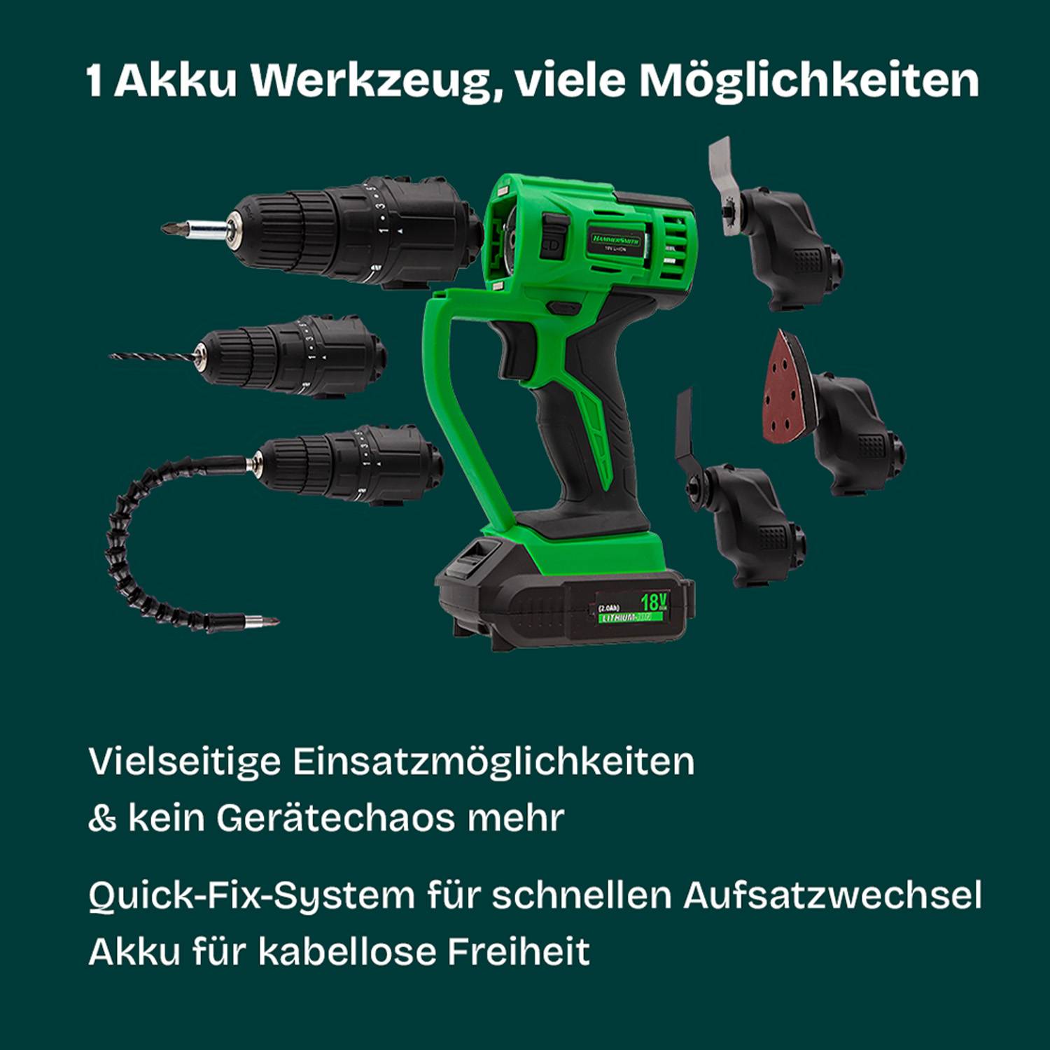 Hammersmith MultiTool Hecken und Gartenscheren Aufsatz - Zubehör - bis zu 1250 Umdrehungen pro Minute