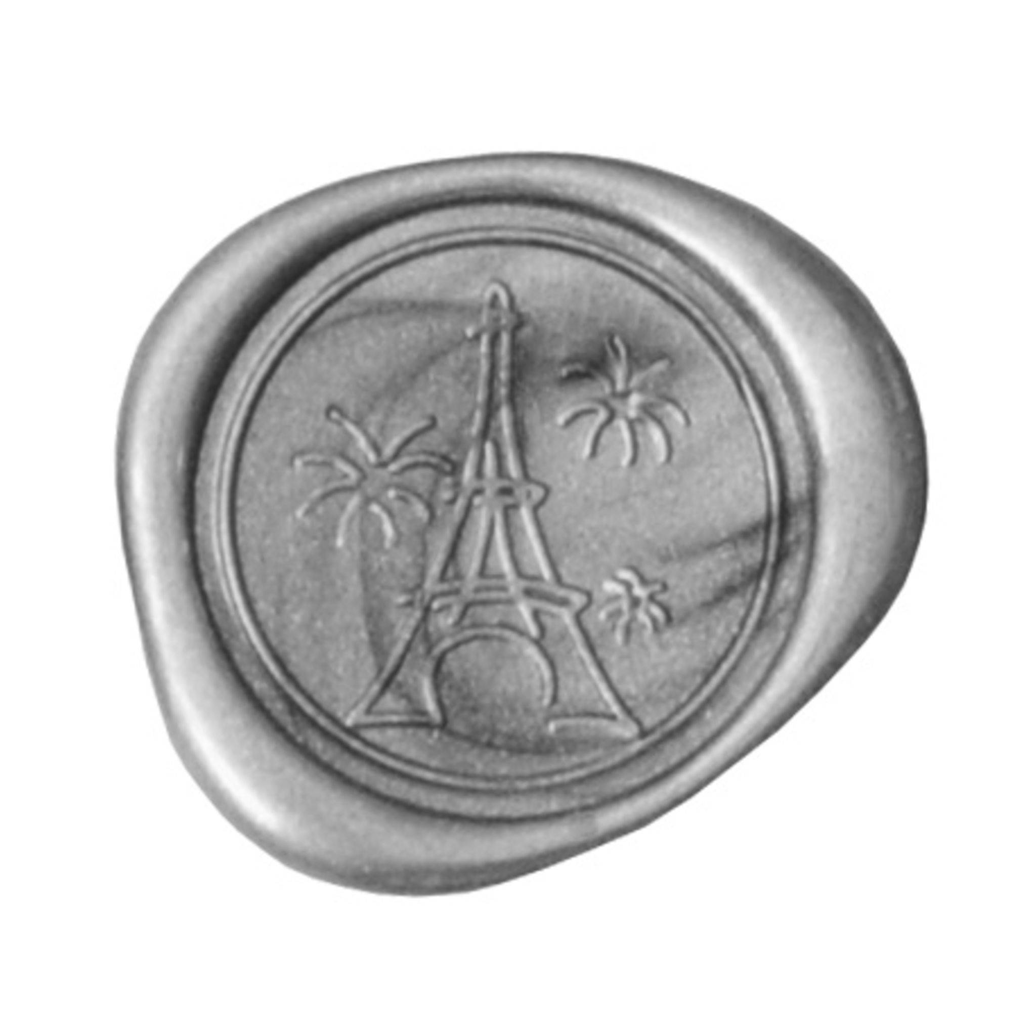 Jacques Herbin 3x Siegelplatte aus Messing, ø24mm - Eiffelturm - 40480T