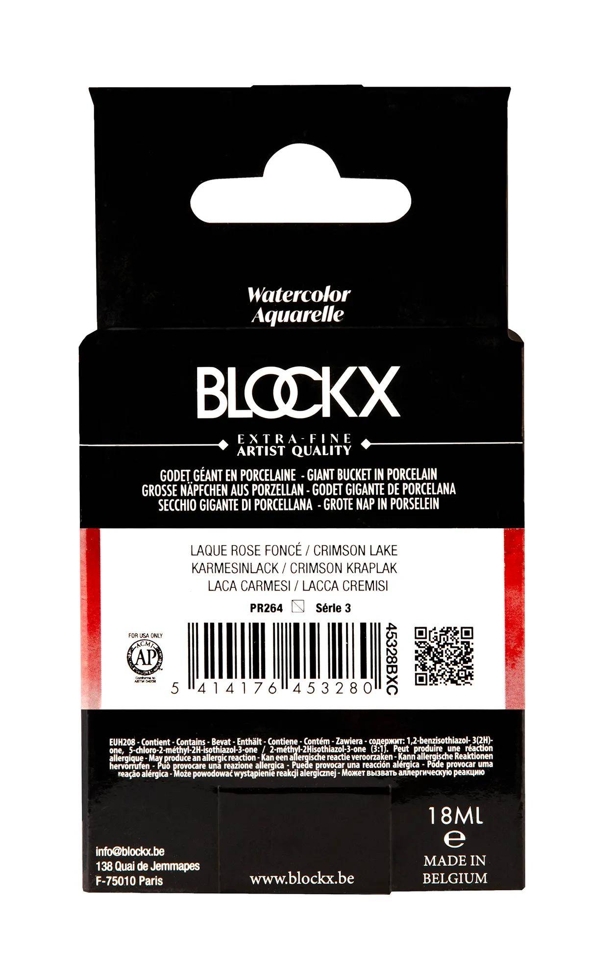 Blockx Aquarellfarbe, Rosalack - Großer Napf 18ml - Rosalack dunkel 45328BXC