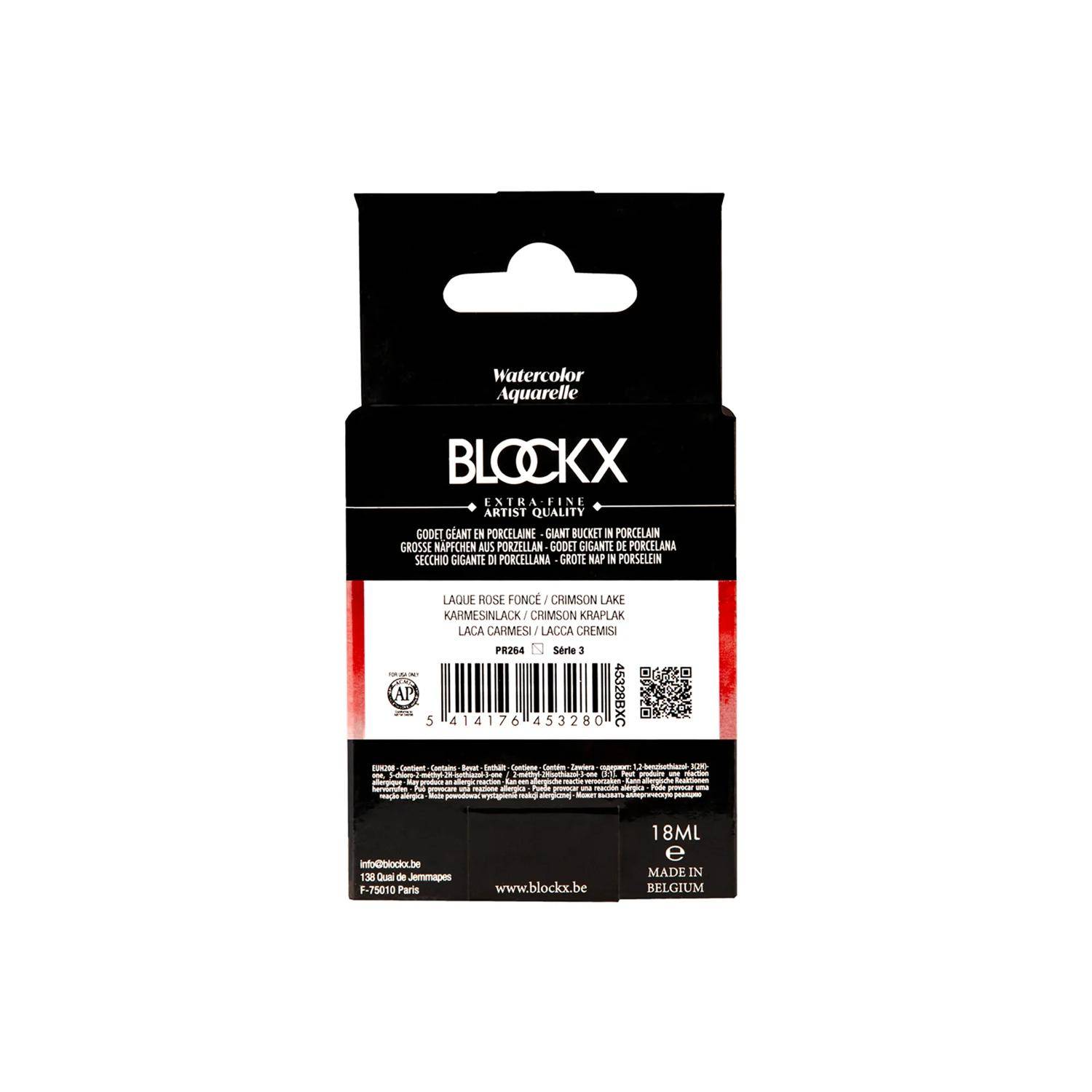 Blockx Aquarellfarbe, Rosalack - Großer Napf 18ml - Rosalack dunkel 45328BXC