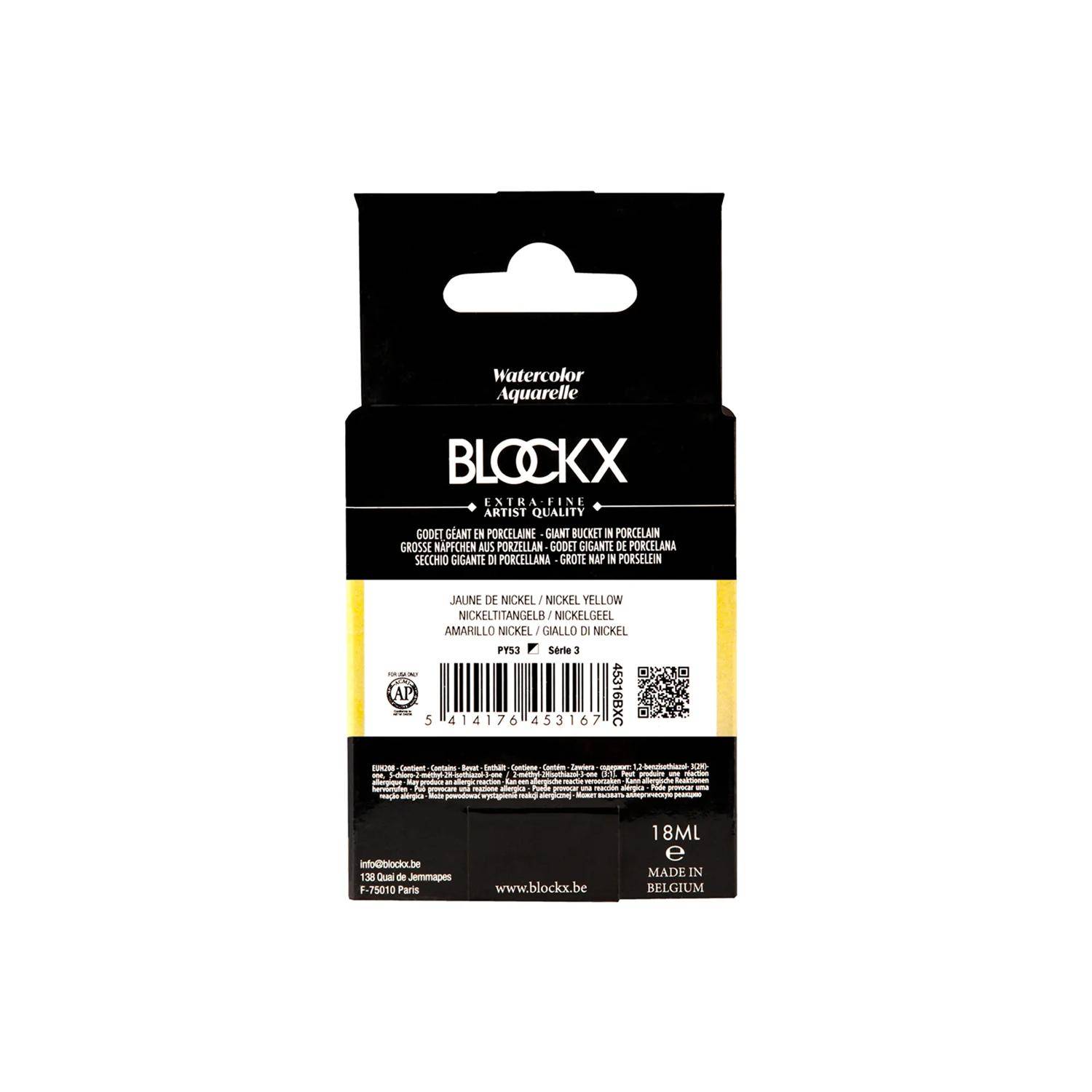 Blockx Aquarellfarbe, Nickelgelb - Großer Napf 18ml - Nickelgelb 45316BXC