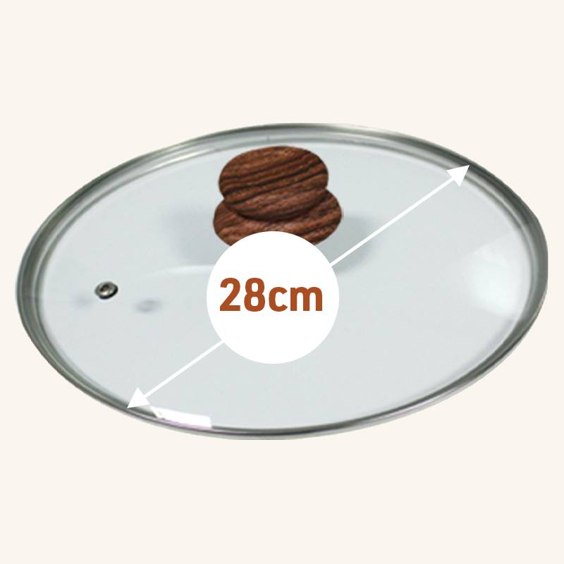 LIVINGTON Copper & Stone Pan Glasdeckel - Das Original aus dem TV - 28cm - für gleichmäßige Hitzeverteilung - Spülmaschinengeeignet