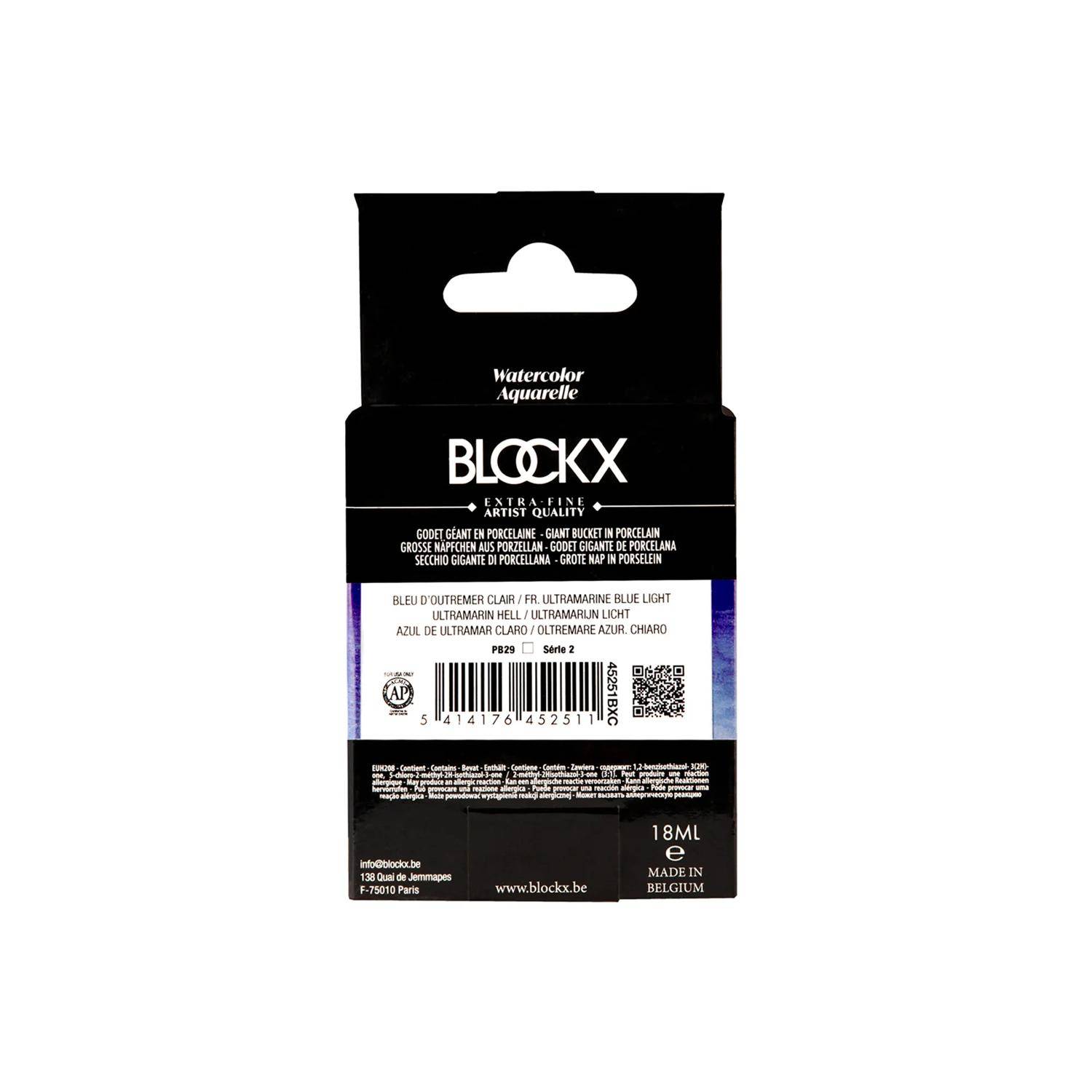 Blockx Aquarellfarbe, Großer Napf 18ml Ultramarinblau hell 45251BXC