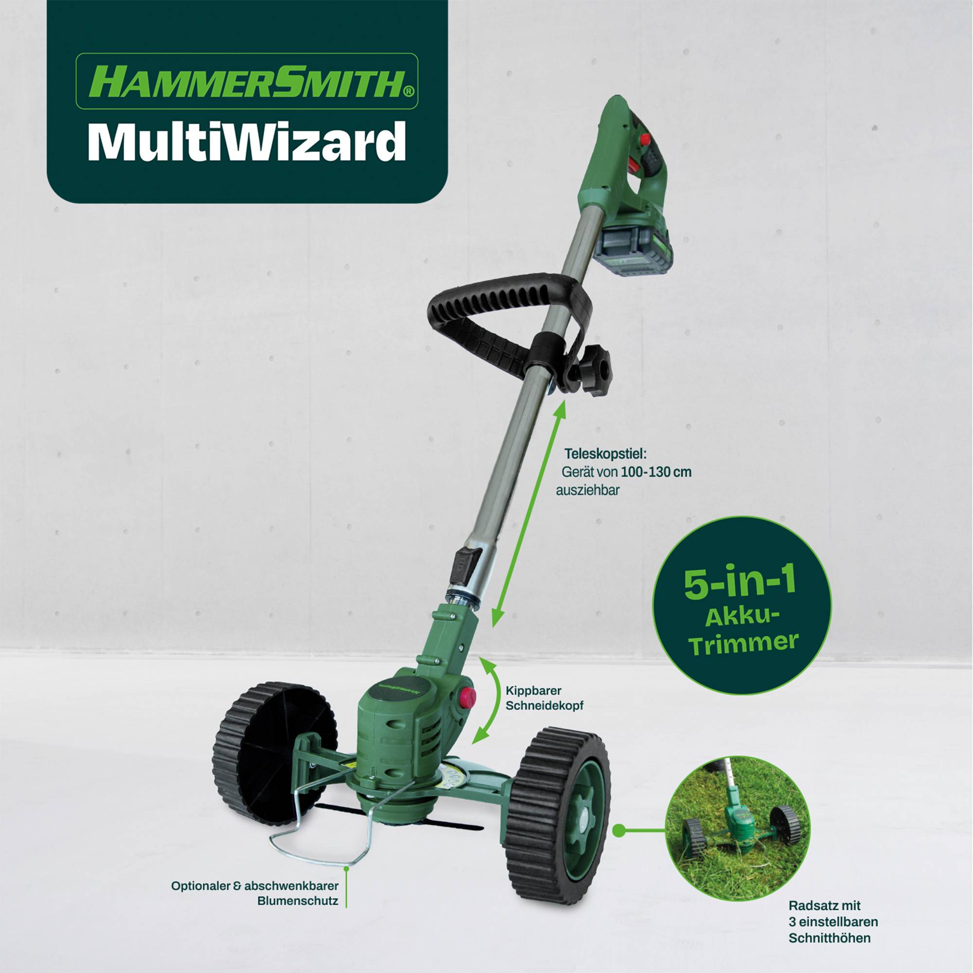 Hammersmith MultiWizard Ersatzklingen - 40tlg. Set - 20 Polyamid-Klingen für feines Gras & Unkraut - 20 Nylon-Schneider für grobes Unkraut & Heckens