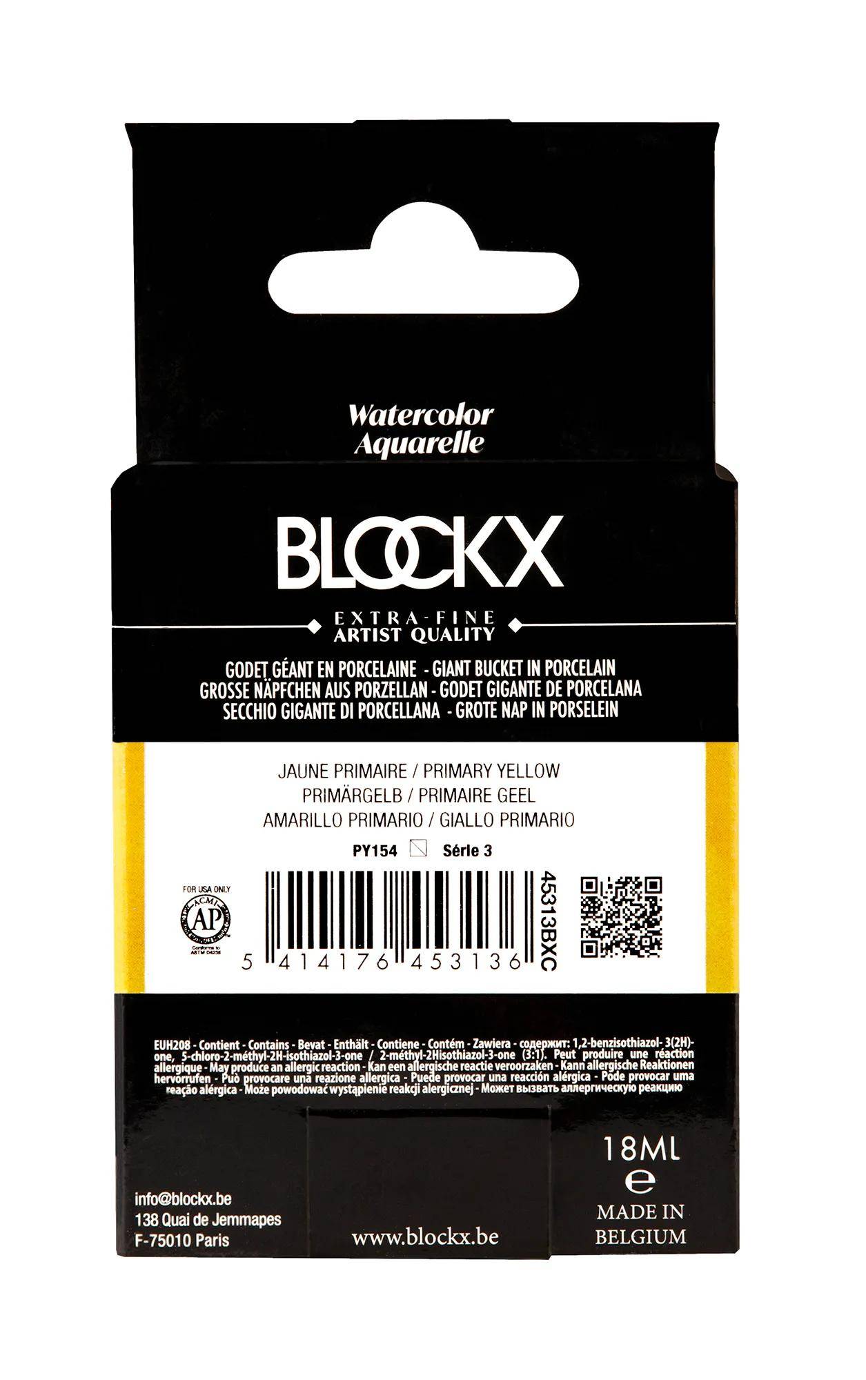 Blockx Aquarellfarbe, Primärgelb - Großer Napf 18ml - Primärgelb 45313BXC