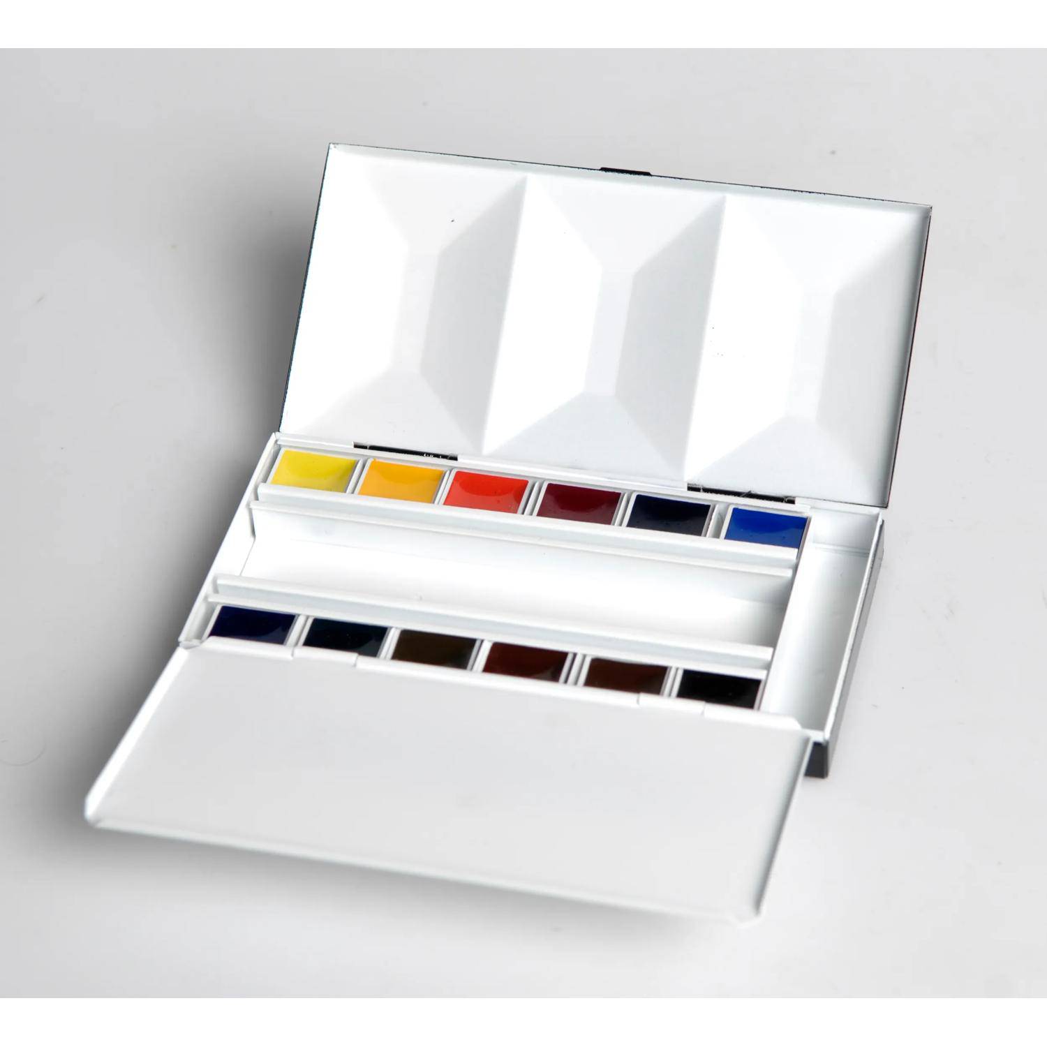 Blockx Aquarellfarben, Zierkasten mit 12 halben Näpfchen 41512BXC