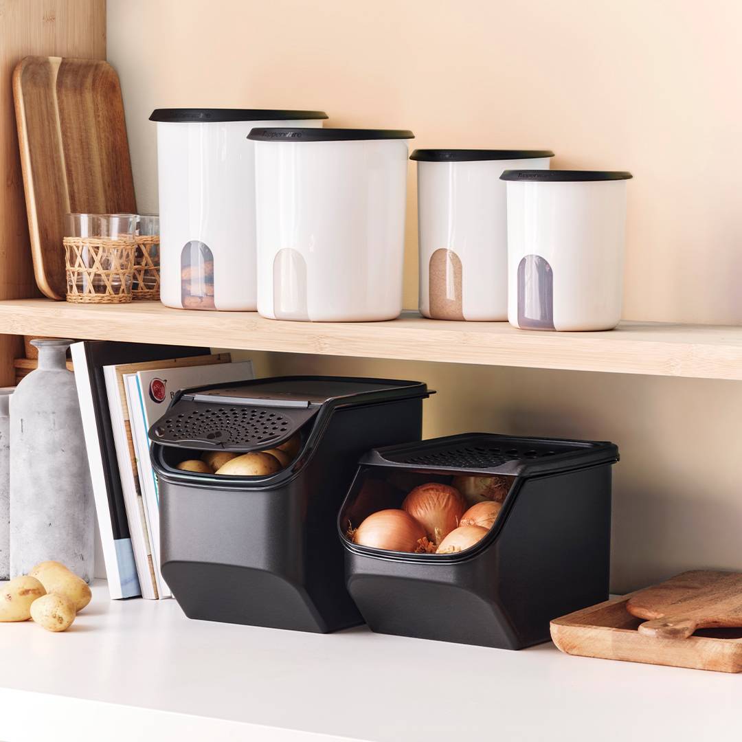 Tupperware OnionSmart - Frischhaltebehälter für Zwiebel - 5,5L Aufbewahrungsbox für Zwiebel - längere Haltbarkeit durch Luftzirkulation - beugt G