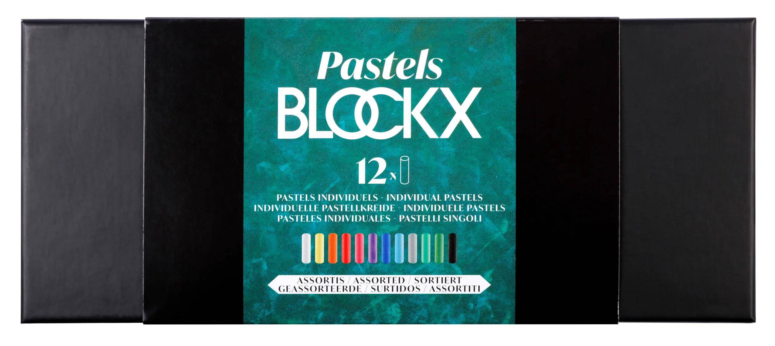 Blockx Box mit 12 Pastellkreiden, 12x9 cm, sortiert 12912ABXC