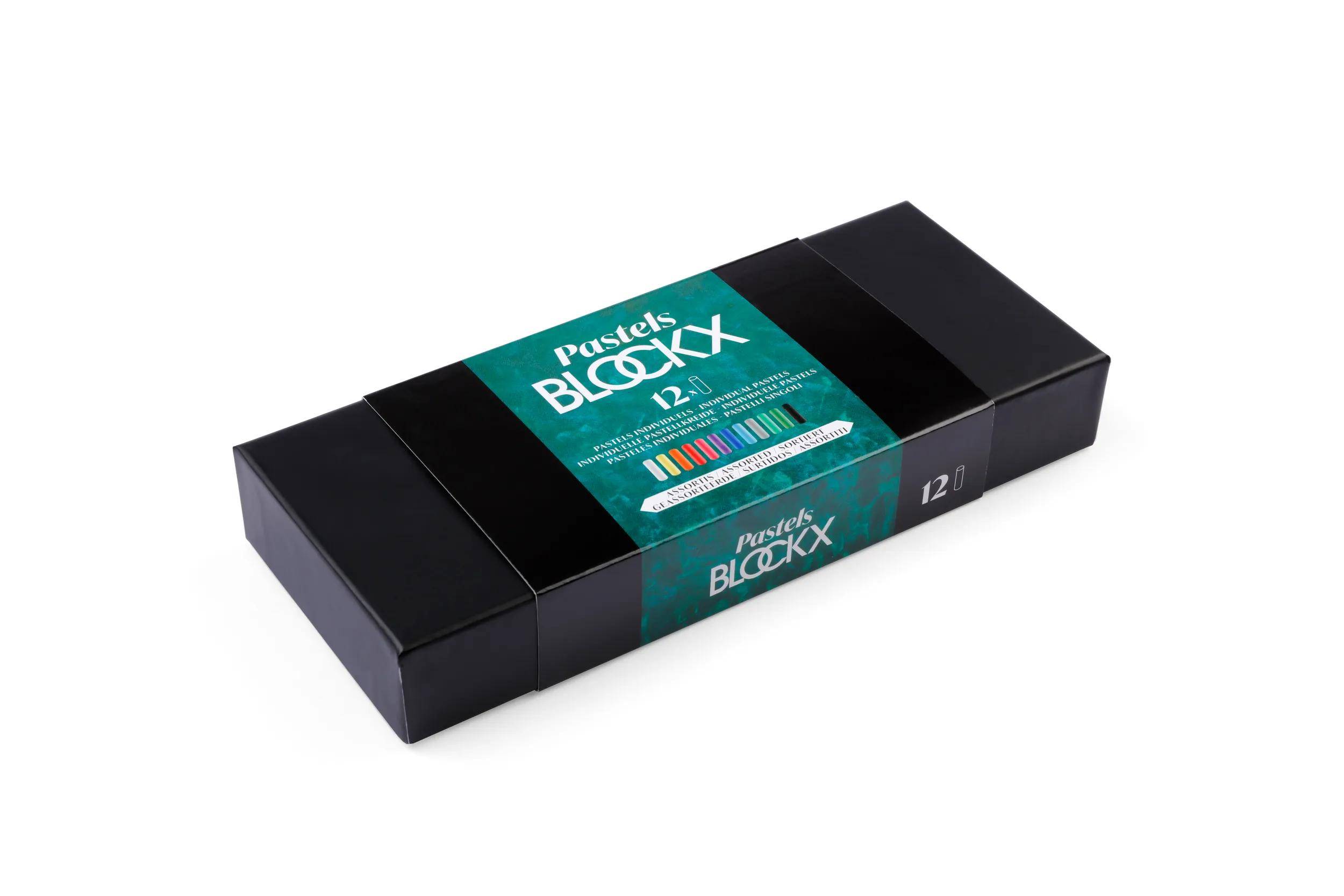 Blockx Box mit 12 Pastellkreiden, 12x9 cm, sortiert 12912ABXC