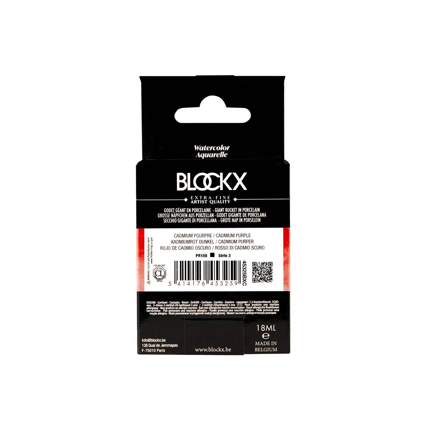 Blockx Aquarellfarbe, Großer Napf 18ml Cadmium Pourpre 45325BXC