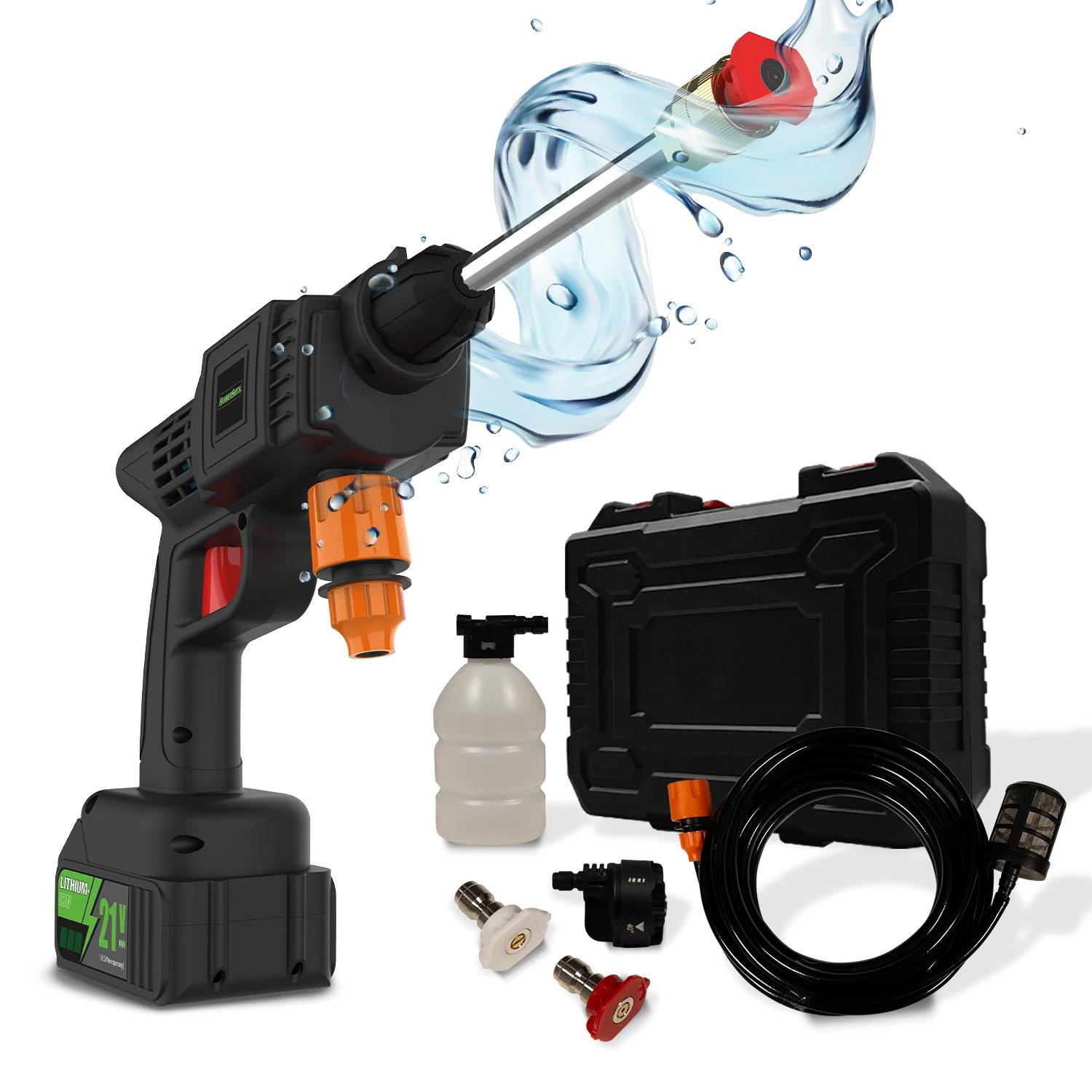 Hammersmith JetHawk - Akku Hochdruckreiniger - mobiler & kabelloser Hochdruckreiniger für Auto, Terrasse, Garten, Balkon & Fahrrad