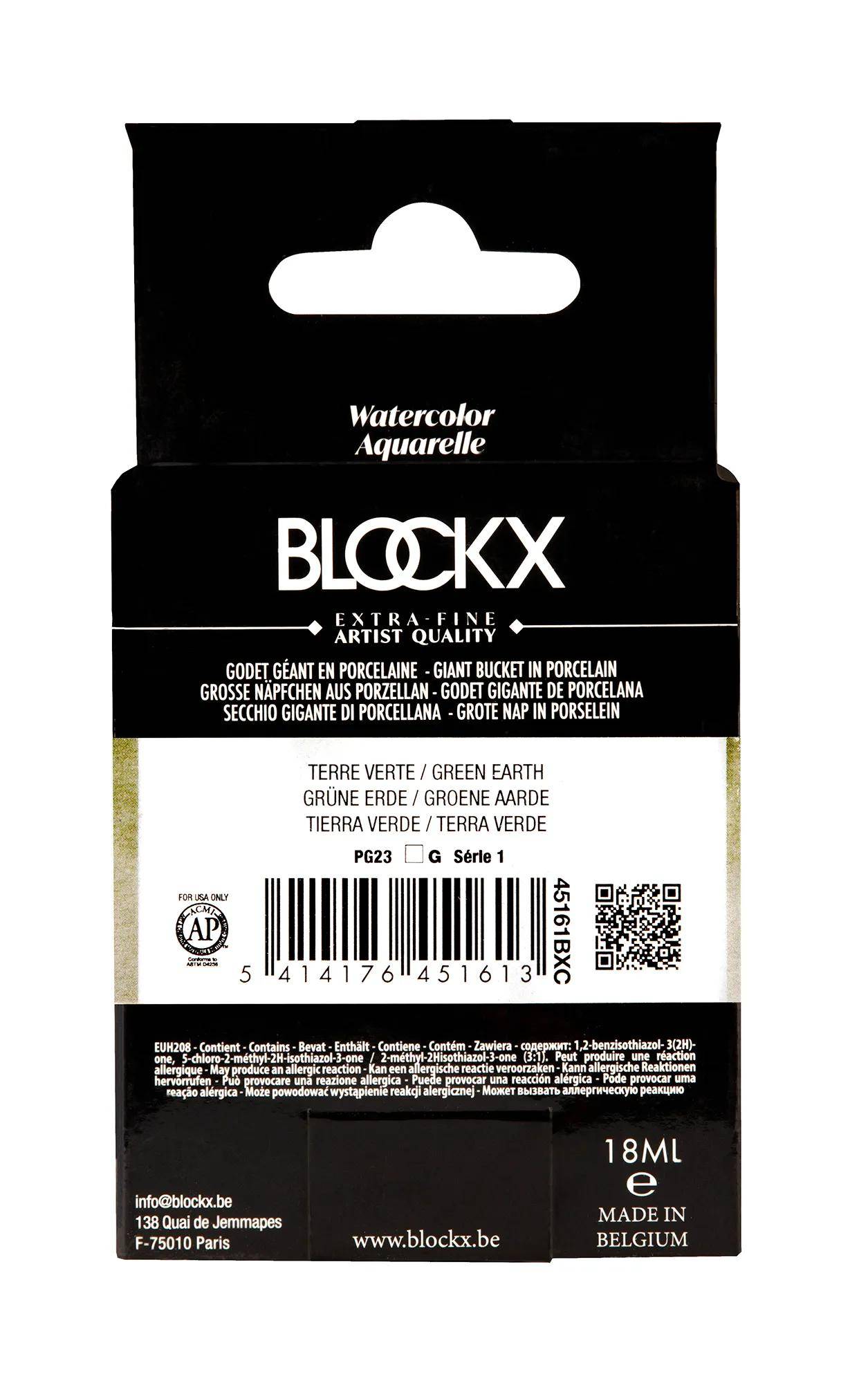 Blockx Aquarellfarbe, Grüne Erde - Großer Napf 18ml - Grüne Erde 45161BXC