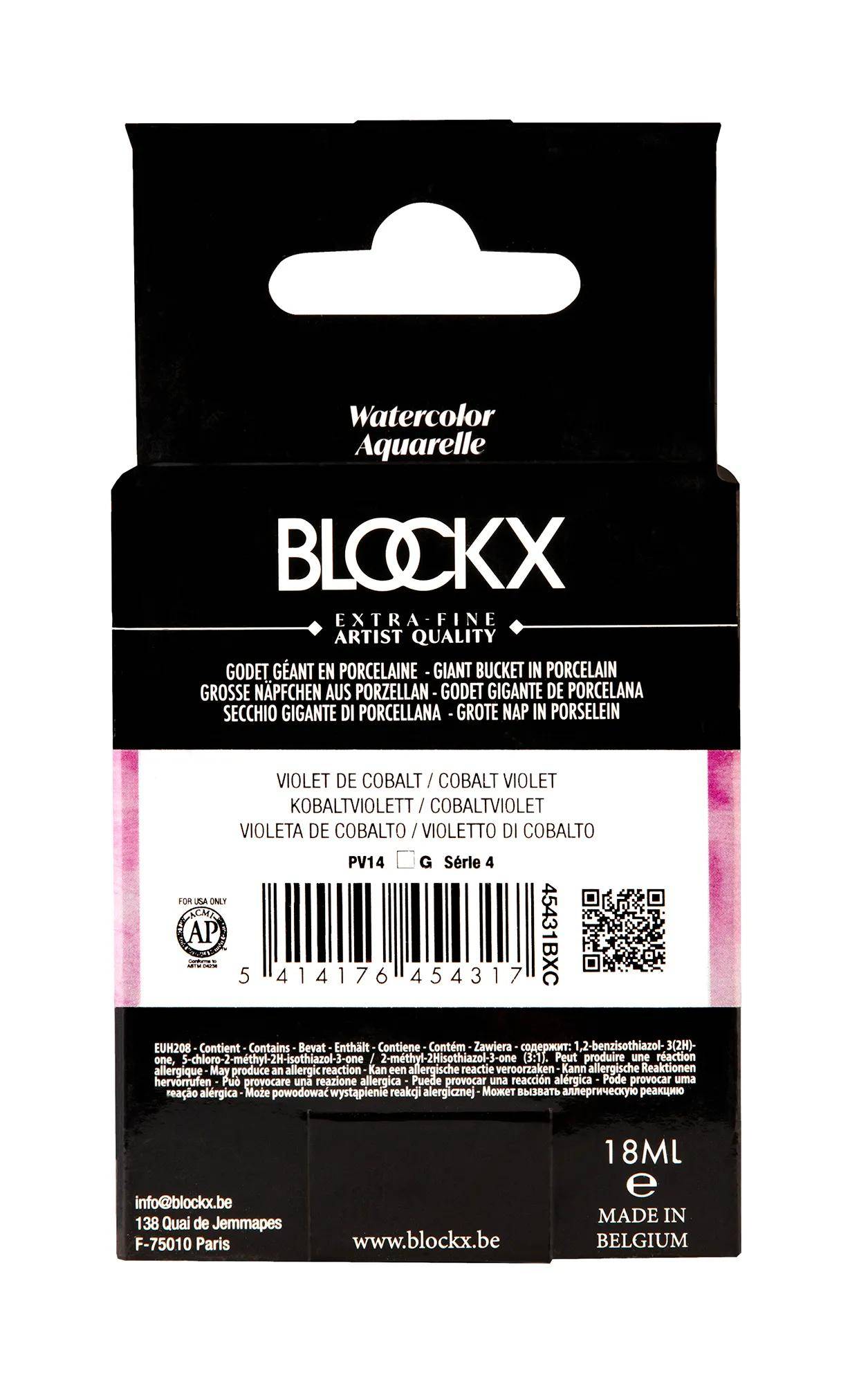 Blockx Aquarellfarbe, Kobaltviolett - Großer Napf 18ml - Kobaltviolett 45431BXC