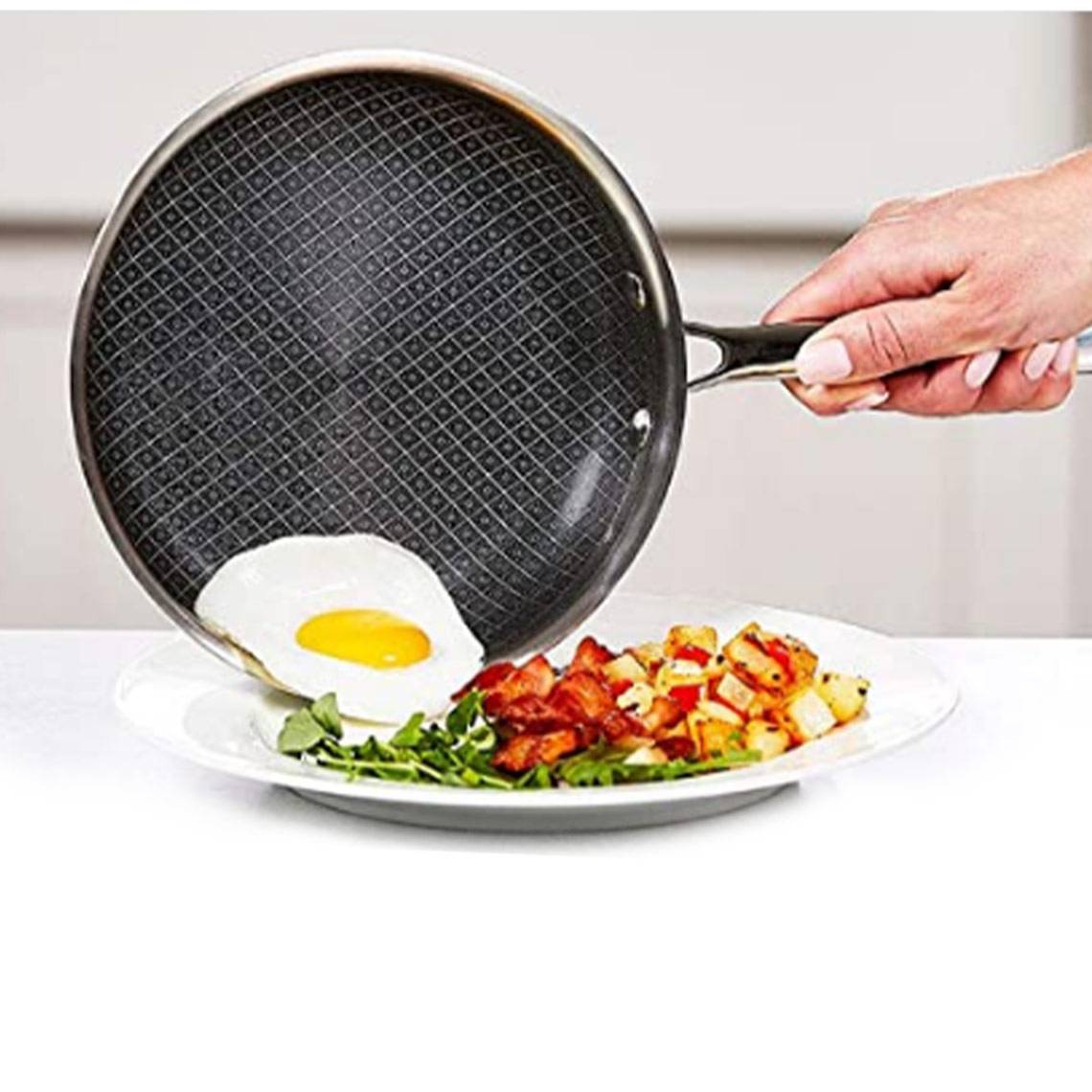 Livington Titan Pan - Das Original aus dem TV - Antihaft Pfanne 20 cm inkl. Thermometer - Backofenfest - alle Herdarten - Bratpfanne mit