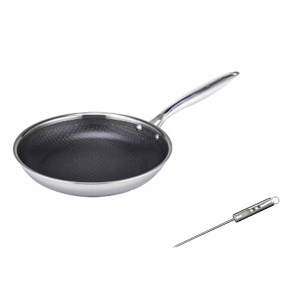 Livington Titan Pan - Das Original aus dem TV - Antihaft Pfanne 20 cm inkl. Thermometer - Backofenfest - alle Herdarten - Bratpfanne mit