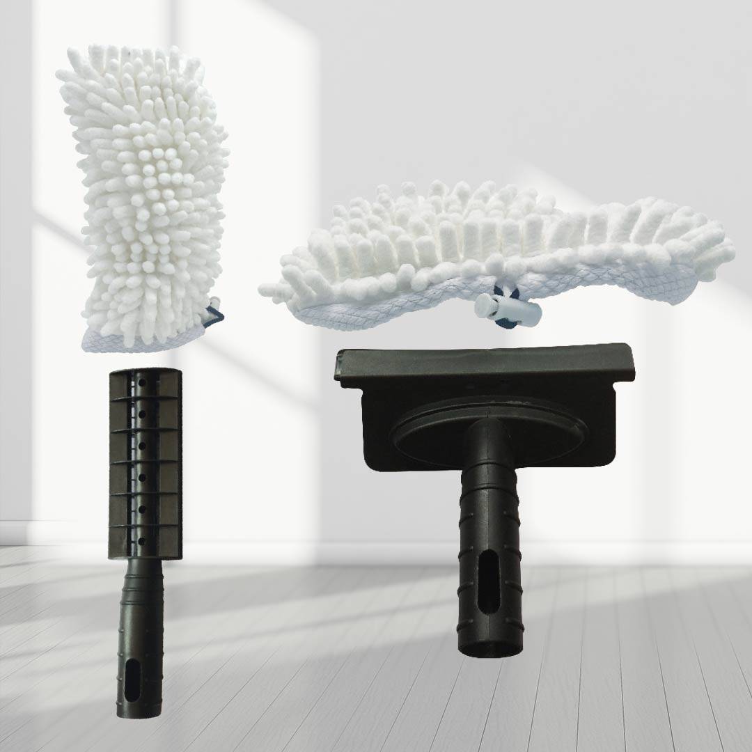 Livington Steam Twister Pro Kit - Zubehör für den Steam Twister Dampfreiniger - Fensterreinigungsaufsatz, großer Reinigungsaufsatz & 2x Mikrofaserp