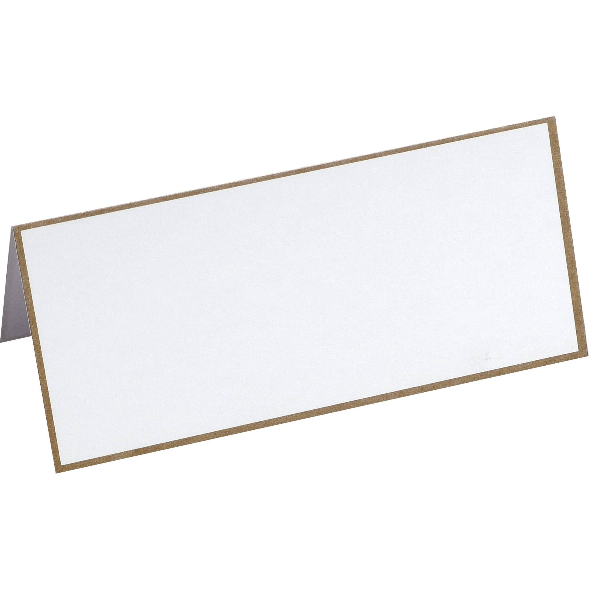 G.Lalo 50 Tischaufsteller gefalzt 44x96mm, 320g - Weiß mit Goldrand 33704L