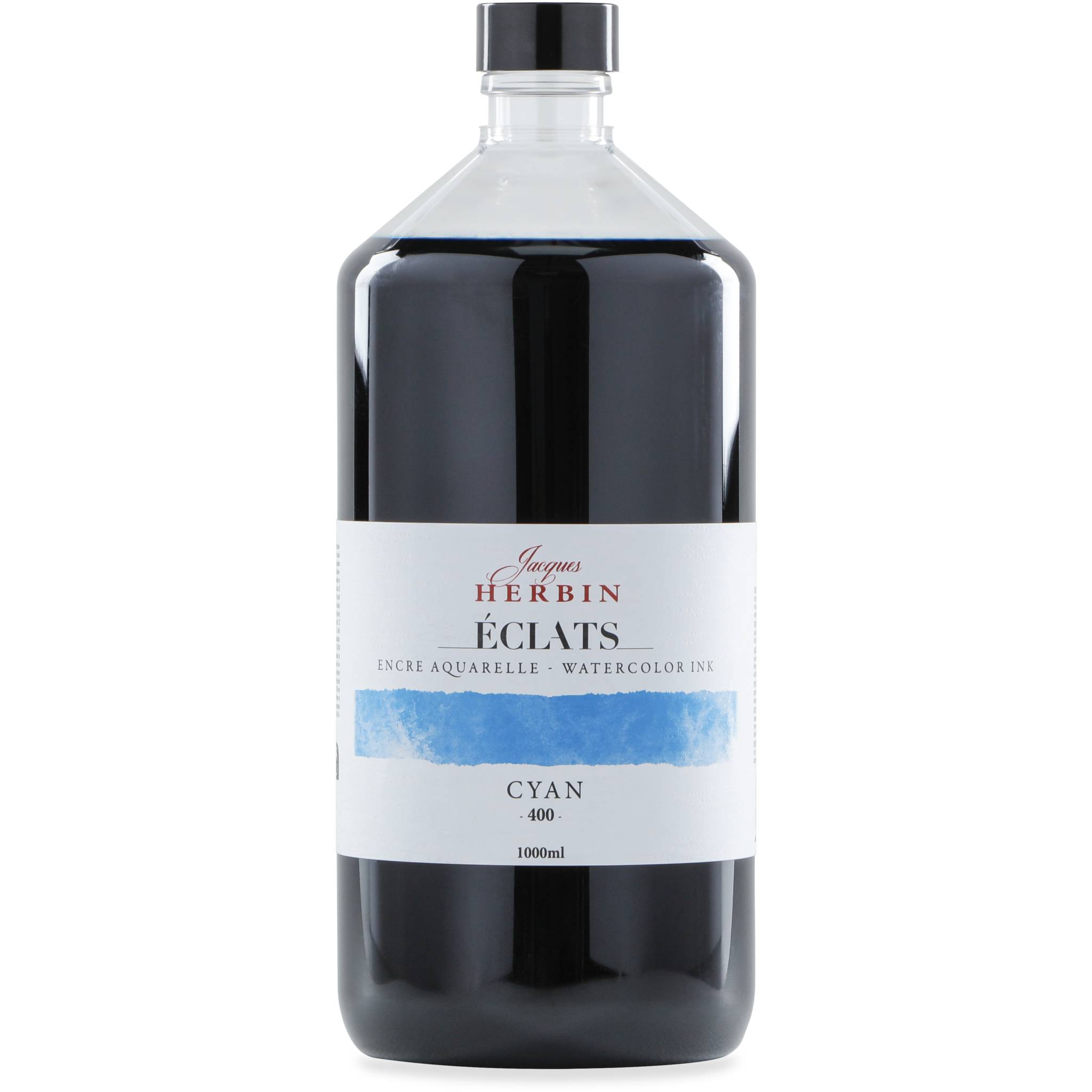 Jacques Herbin Aquarelltine Éclats, Flasche 1000ml - Cyanblau 19400T