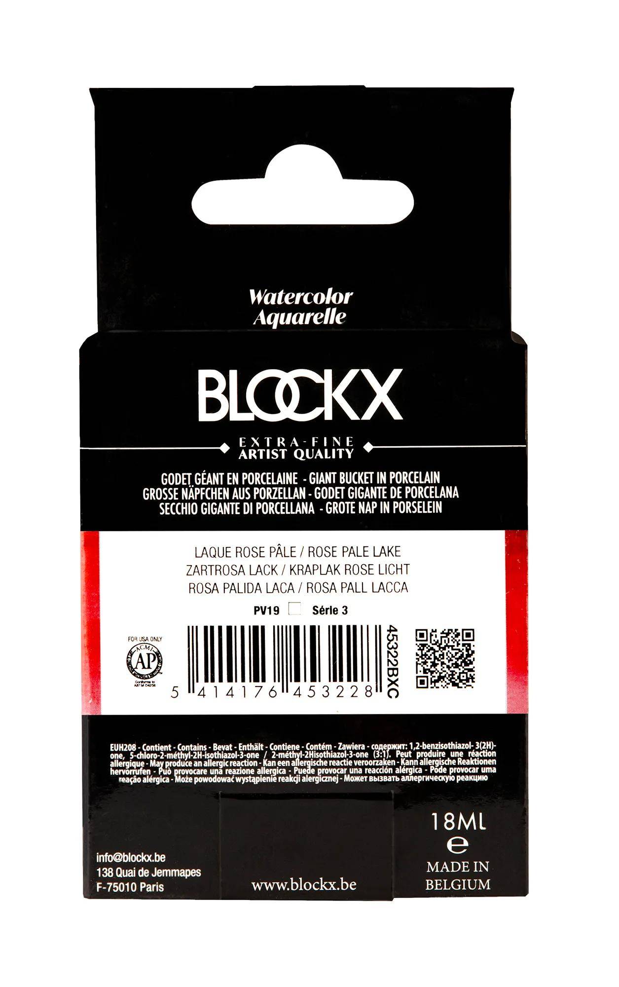Blockx Aquarellfarbe, Zartosa Lack - Großer Napf 18ml - Lack Blassrosa 45322BXC