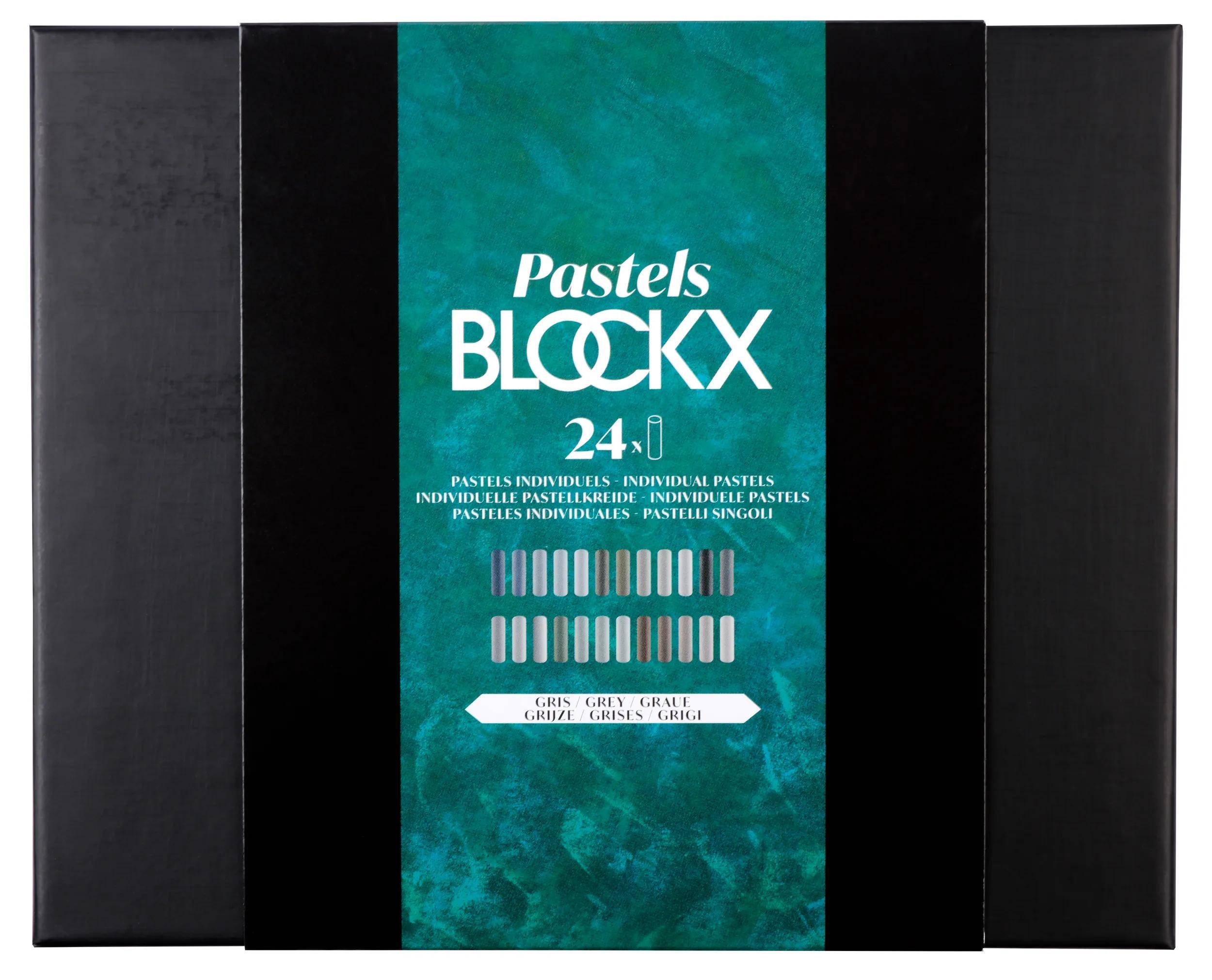 Blockx Box mit 24 Pastellkreiden, 17x21,5cm, Grautöne 12924GBXC