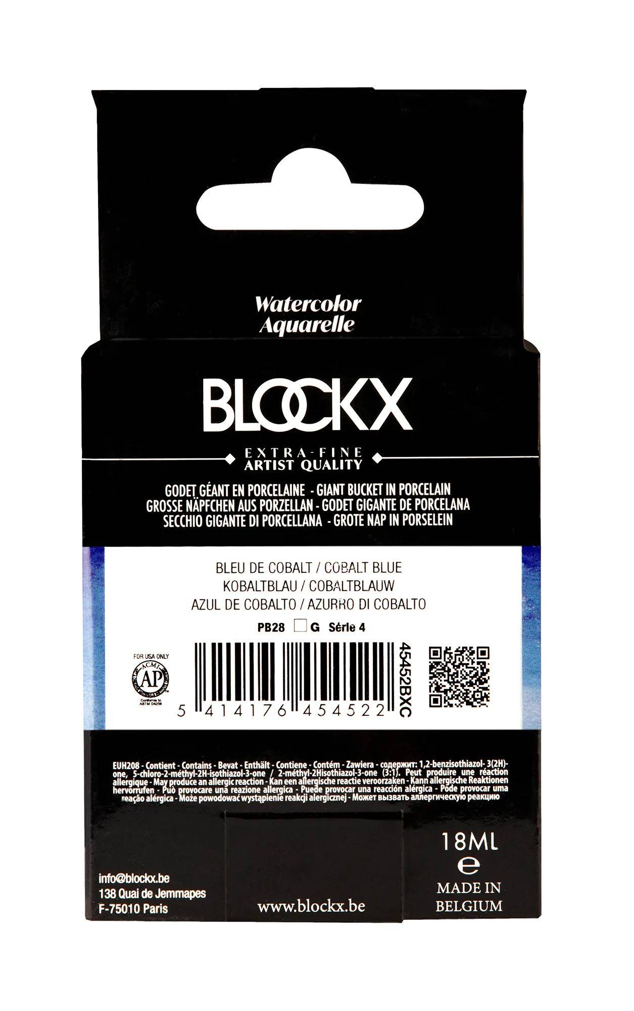Blockx Aquarellfarbe, Kobaltblau - Großer Napf 18ml - Kobaltblau| 45452BXC