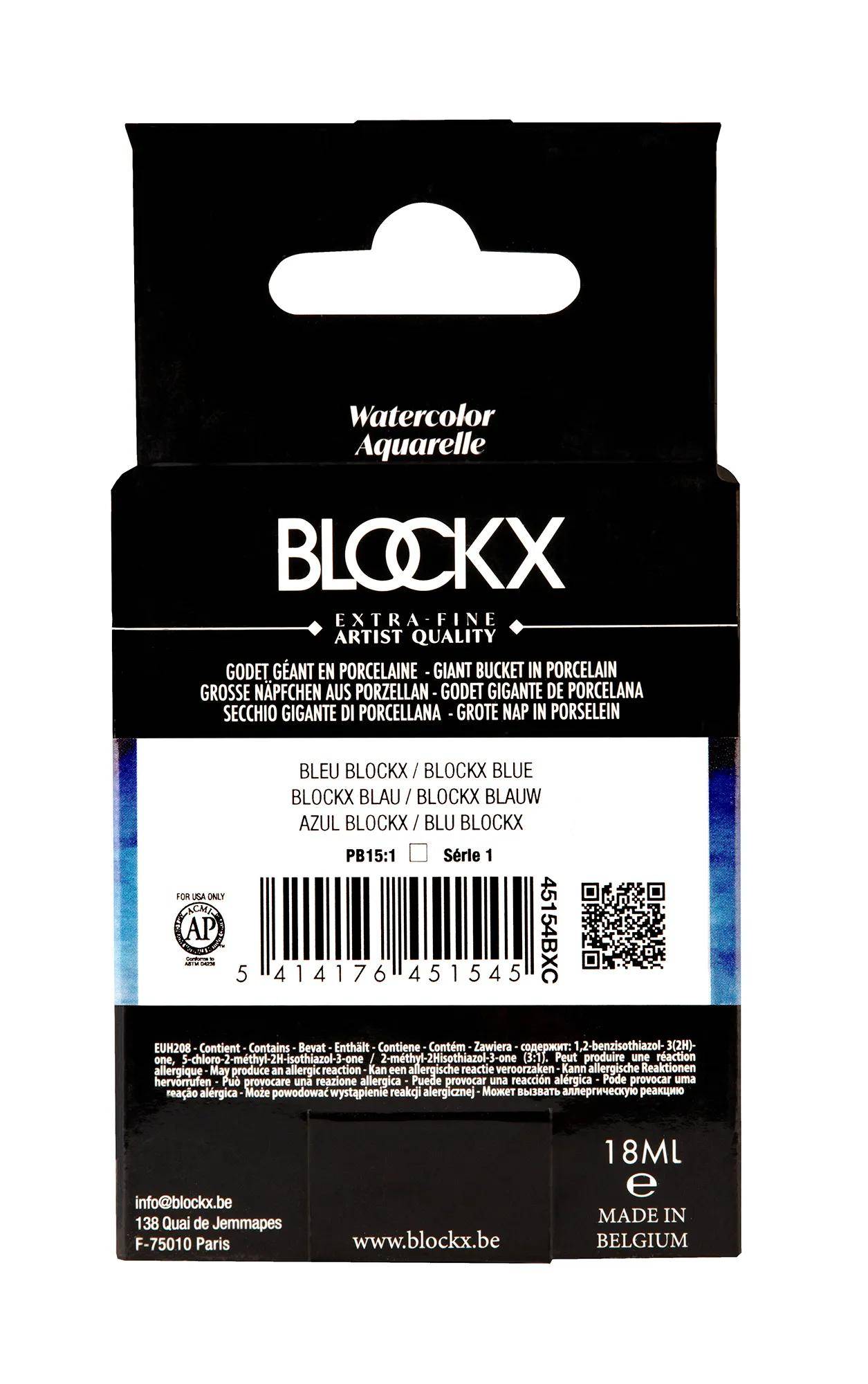 Blockx Aquarellfarbe, Blockx Blau - Großer Napf 18ml - Blockx Blau 45154BXC