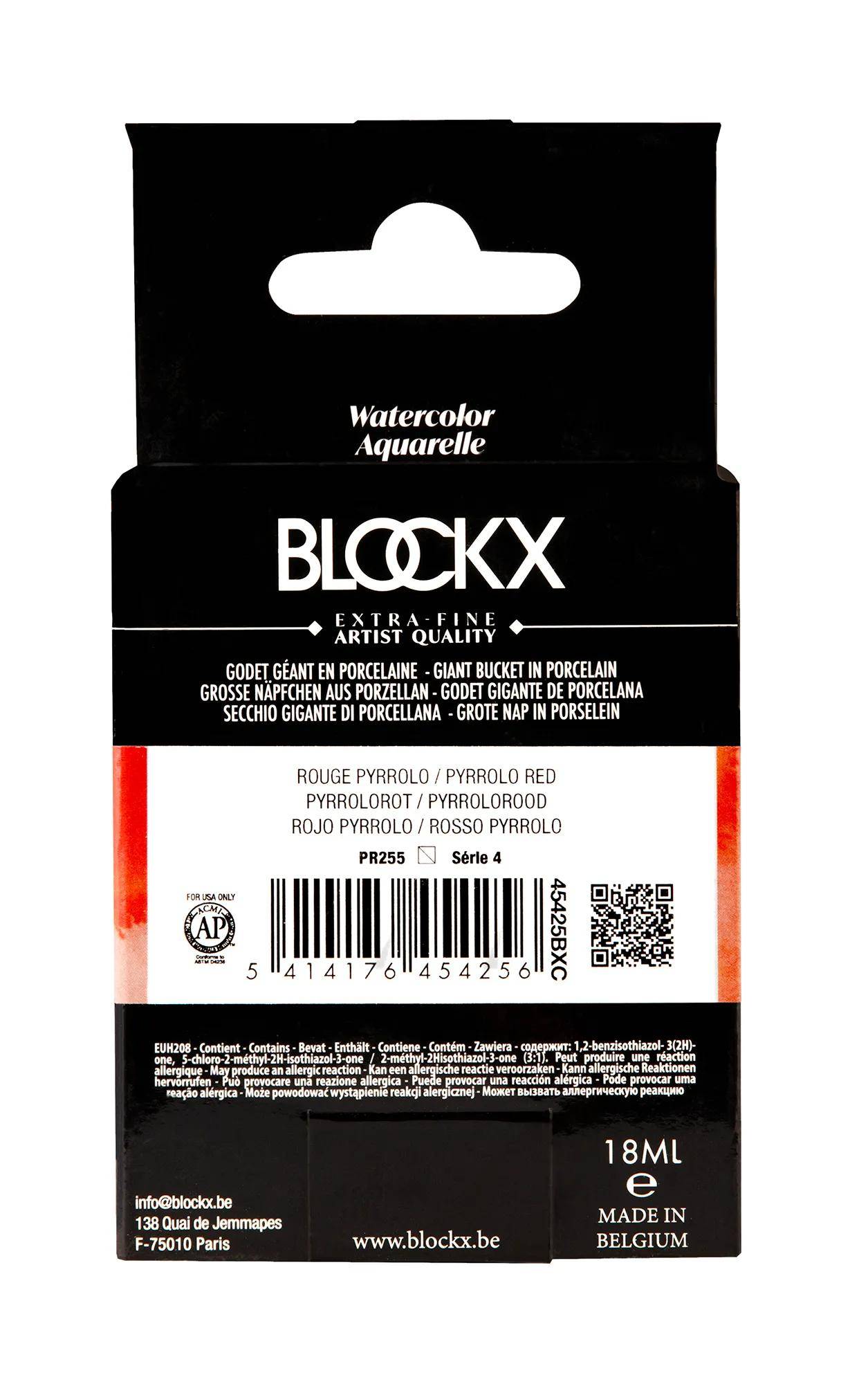 Blockx Aquarellfarbe, Pyrrolrot- Großer Napf 18ml - Pyrrolorot 45425BXC