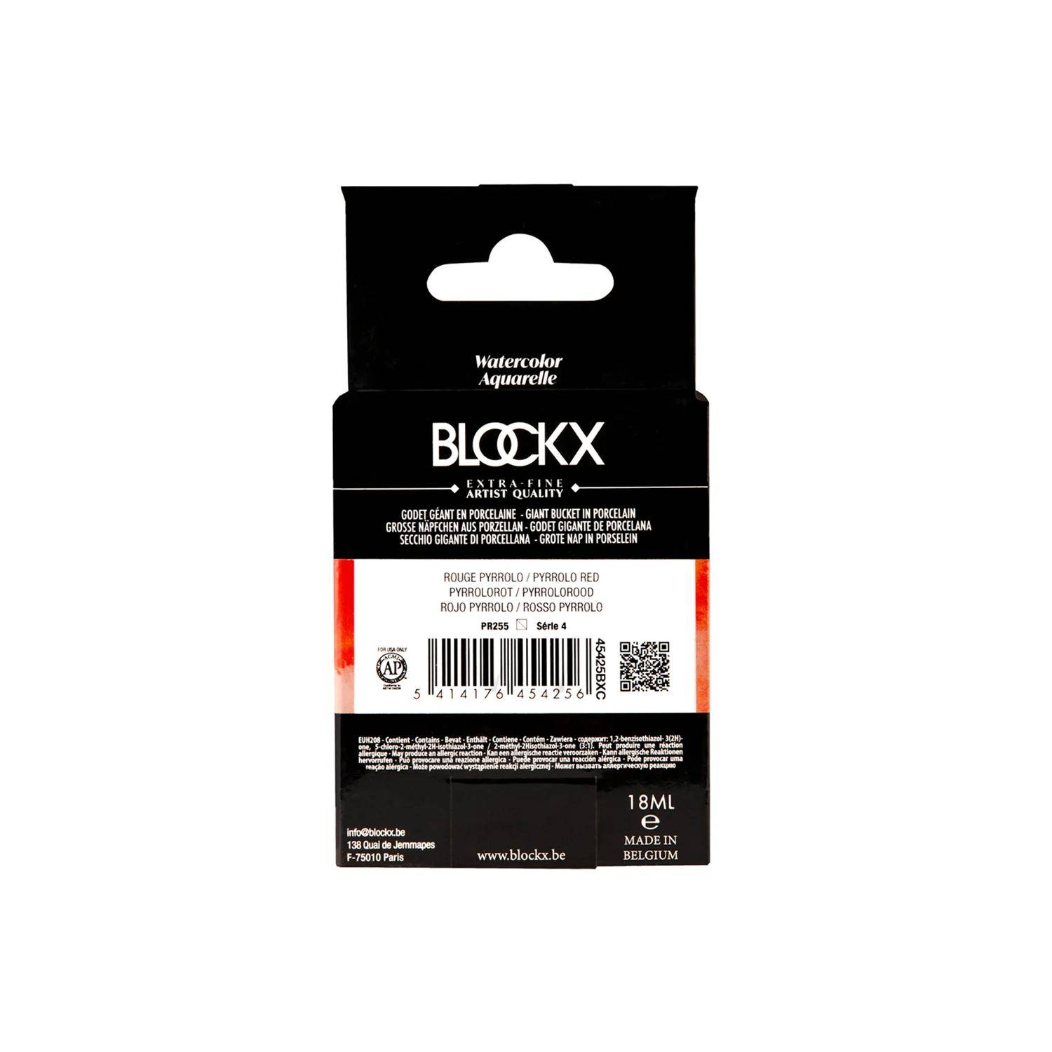 Blockx Aquarellfarbe, Pyrrolrot- Großer Napf 18ml - Pyrrolorot 45425BXC