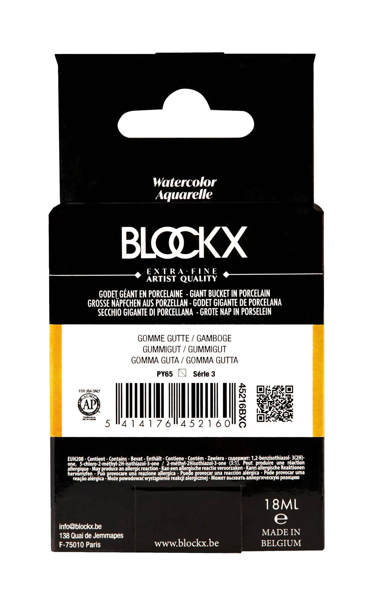 Blockx Aquarellfarbe, Gummigutt - Großer Napf 18ml - Gummigutt 45216BXC