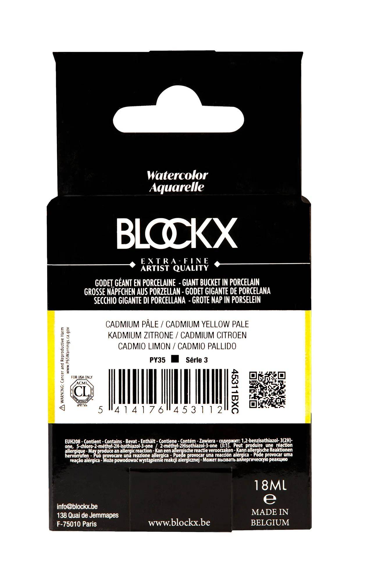 Blockx Aquarellfarbe, Cadium Zitrone Großer Napf 18ml Blasses Kadmium 45311BXC