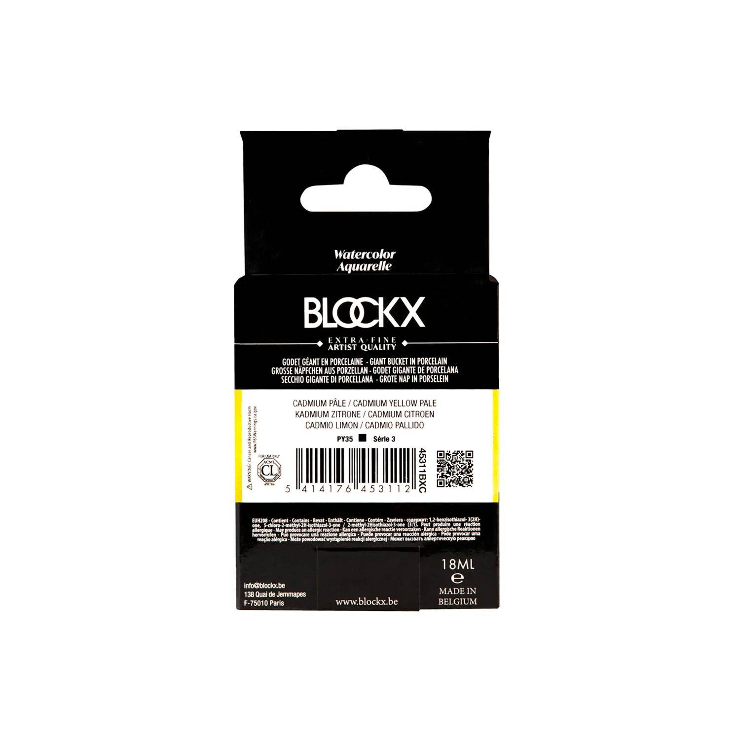 Blockx Aquarellfarbe, Cadium Zitrone Großer Napf 18ml Blasses Kadmium 45311BXC