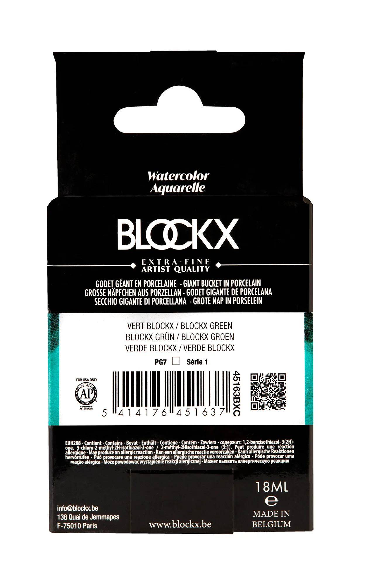 Blockx Aquarellfarbe, Blockx Grün - Großer Napf 18ml - Bockx Grün 45163BXC