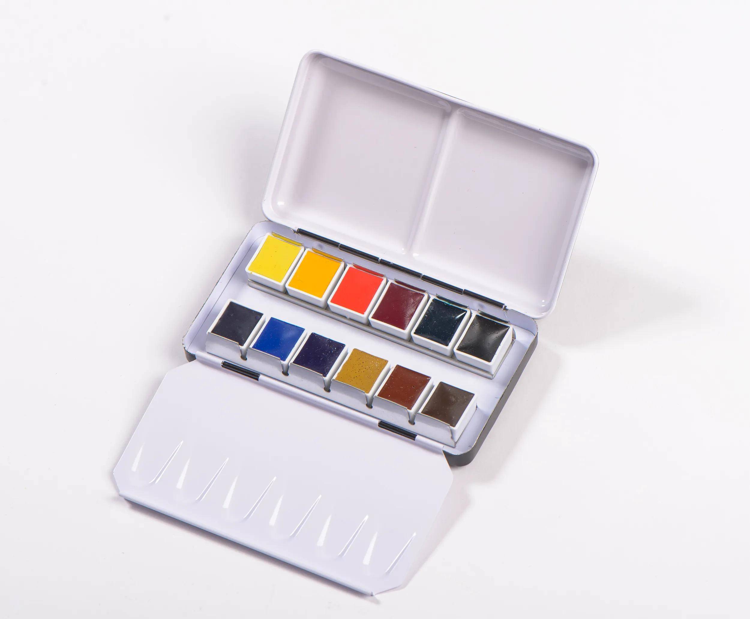 Blockx Aquarellfarbe, Metallkasten mit 12 halben Näpfchen 41612BXC
