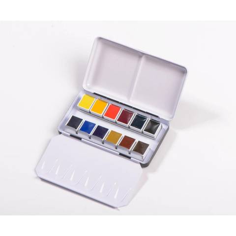 Blockx Aquarellfarbe, Metallkasten mit 12 halben Näpfchen 41612BXC