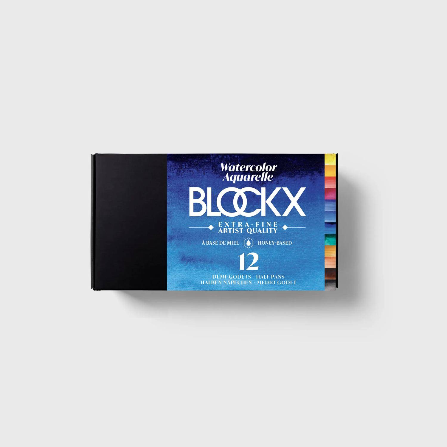Blockx Aquarellfarbe, Metallkasten mit 12 halben Näpfchen 41612BXC