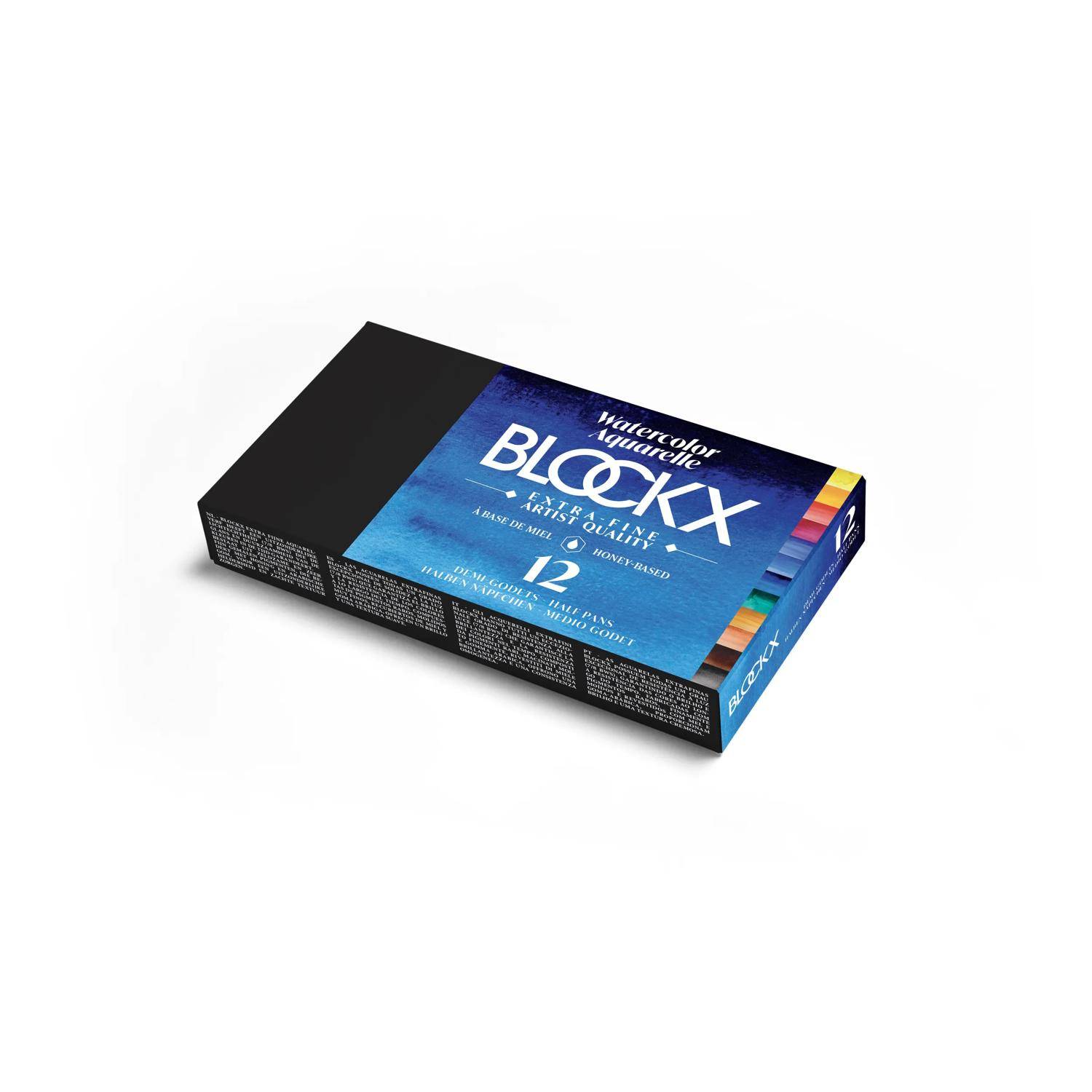 Blockx Aquarellfarbe, Metallkasten mit 12 halben Näpfchen 41612BXC