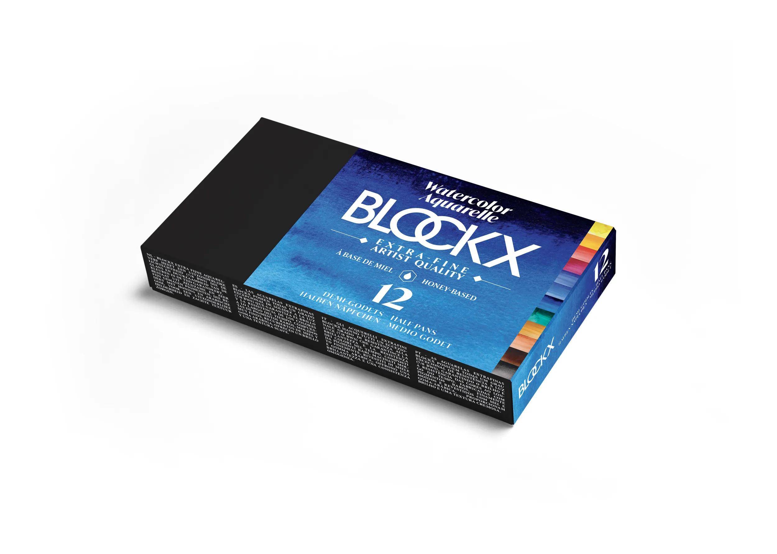 Blockx Aquarellfarbe, Metallkasten mit 12 halben Näpfchen 41612BXC