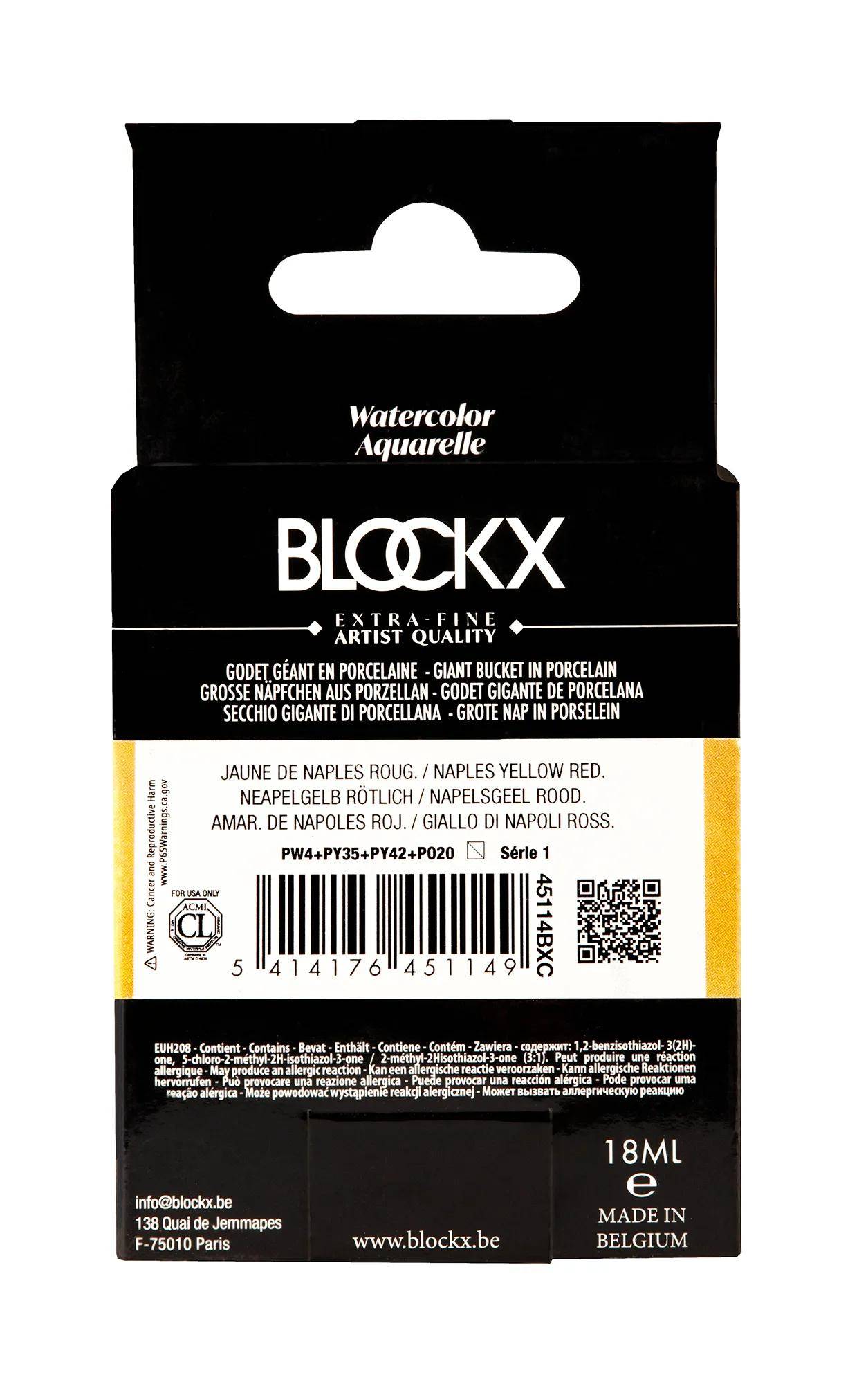Blockx Aquarellfarbe, Rötliches Neapelgelb Riesenpf. Neapelrötlichgelb 45114BXC