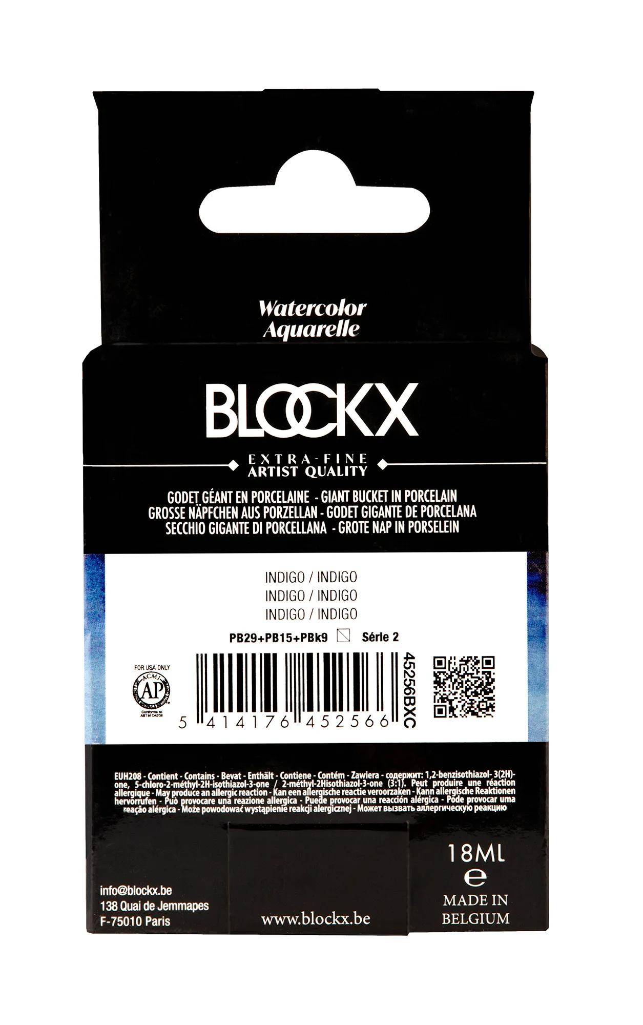 Blockx Aquarellfarbe, Indigo - Großer Napf 18ml - Indigo 45256BXC