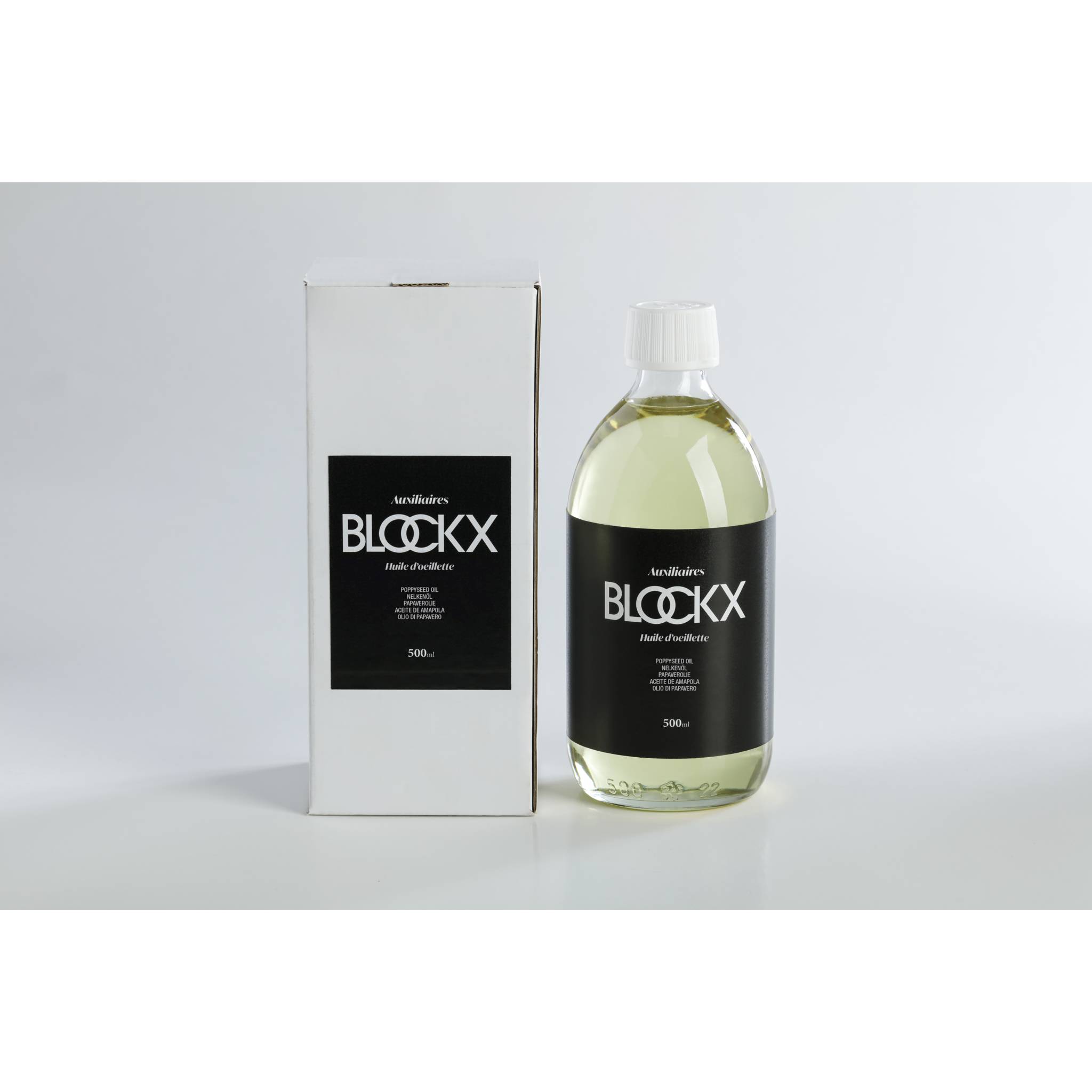 Blockx Gereinigtes Mohnöl 500ml Glasflasche 30719BXC