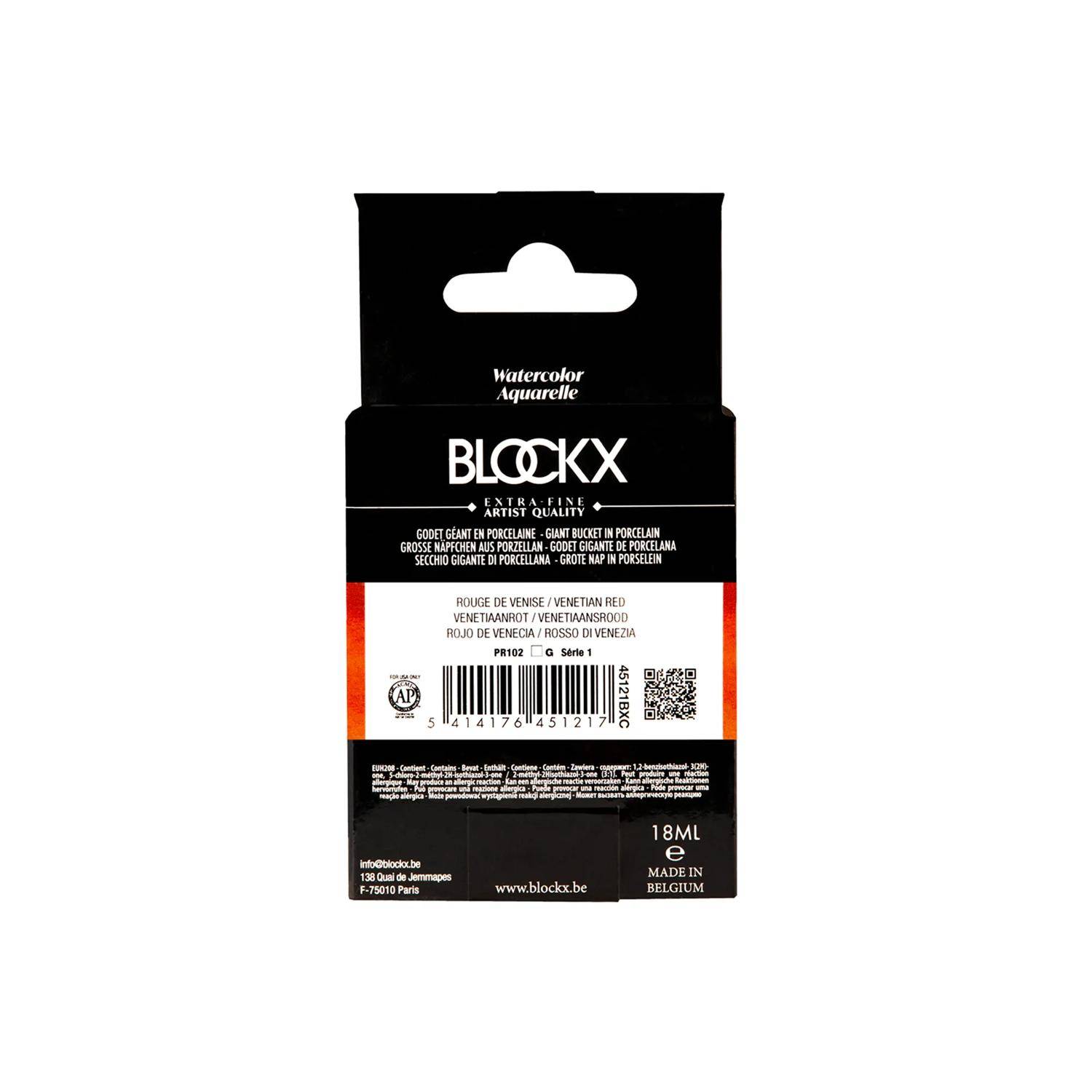 Blockx Aquarellfarbe, Venetienrot - Großer Napf 18ml - Venezienrot 45121BXC