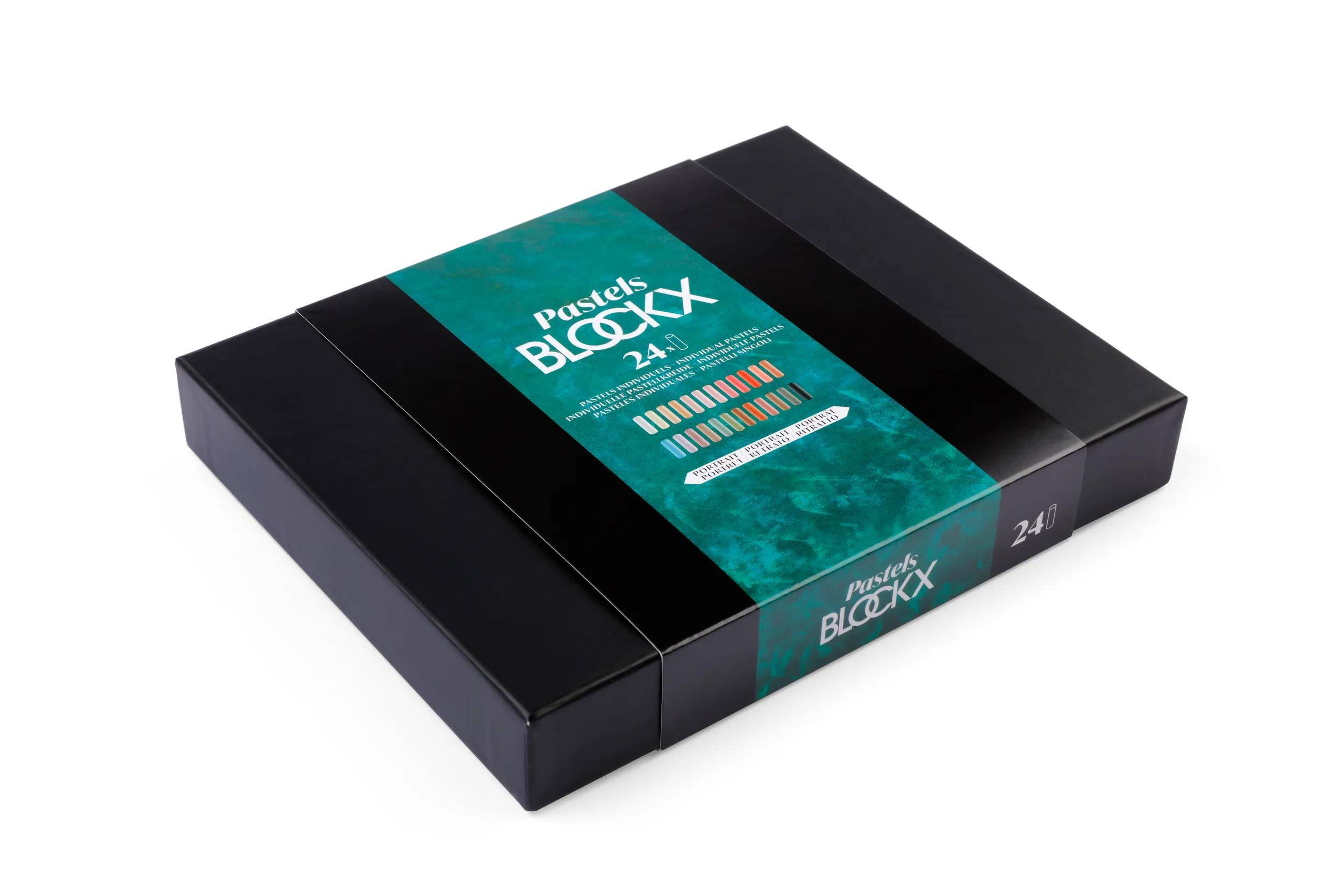 Blockx Box mit 24 Pastellkreiden, 17x21,5cm, Porträt 12924PBXC